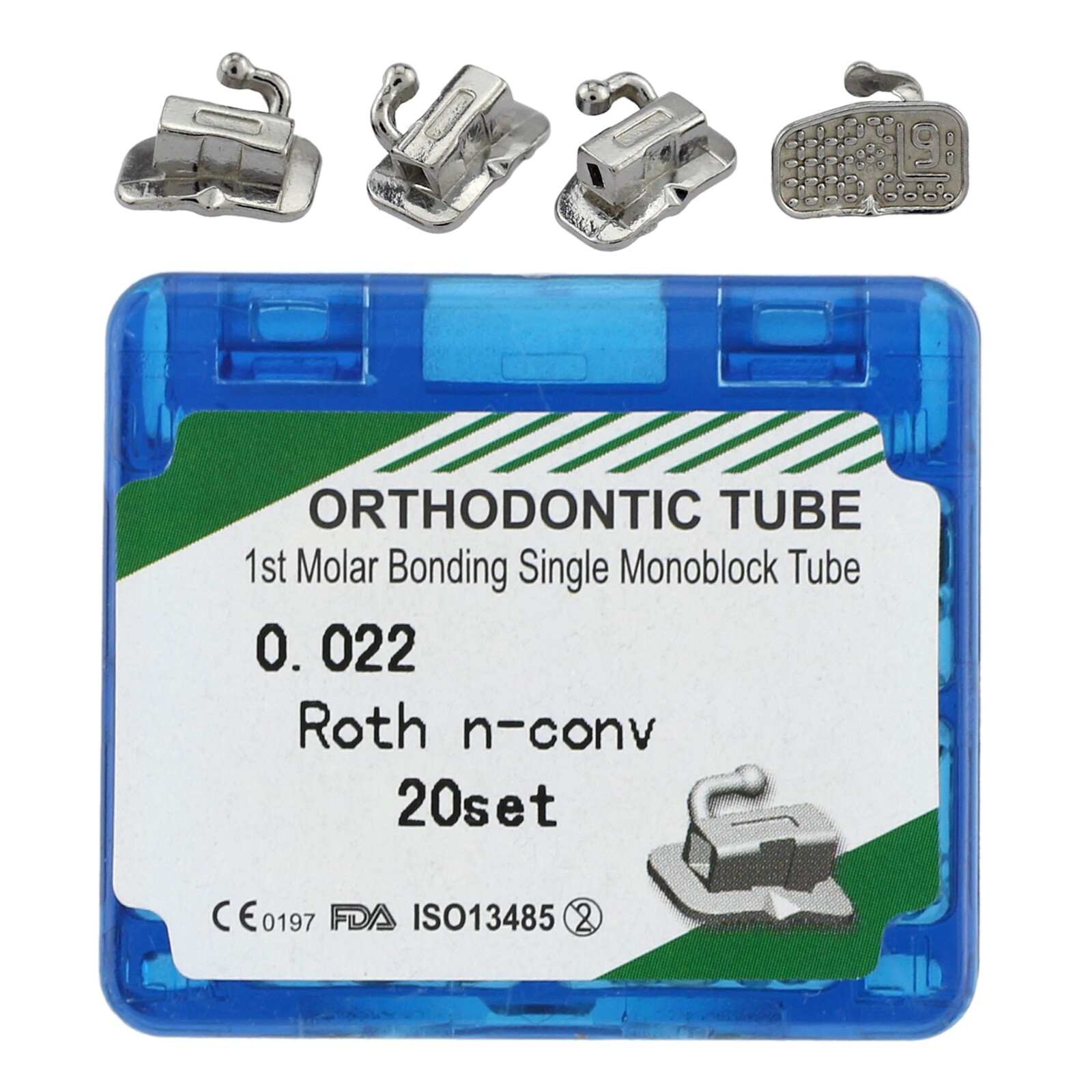 20sets Dental Orthodontic Buccal Tubes Molar Tube MBT Roth 022 1st 2nd Bondable