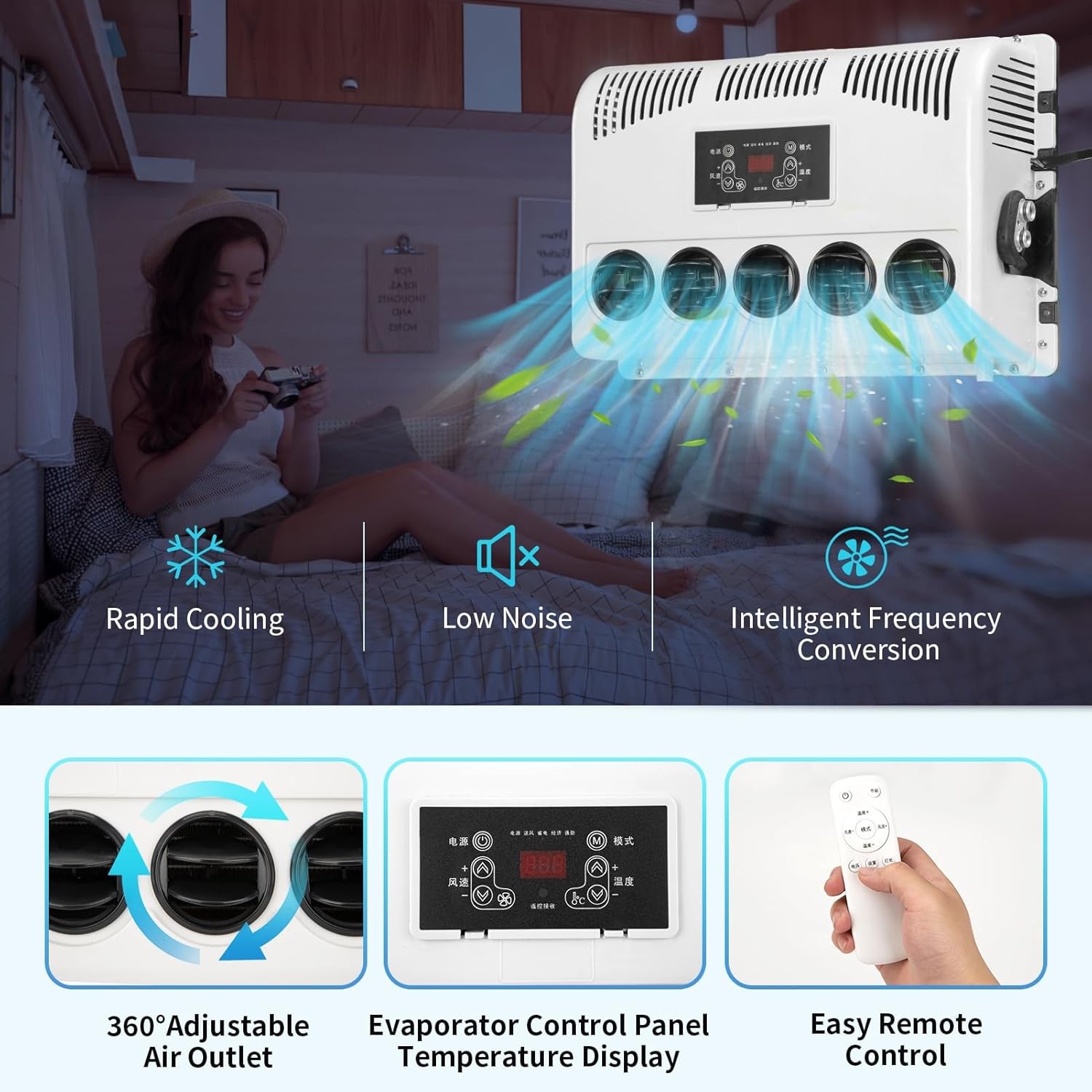 12V 12000 BTU Truck Cab Air Conditioner Split AC For Semi Trucks Bus RV Caravan