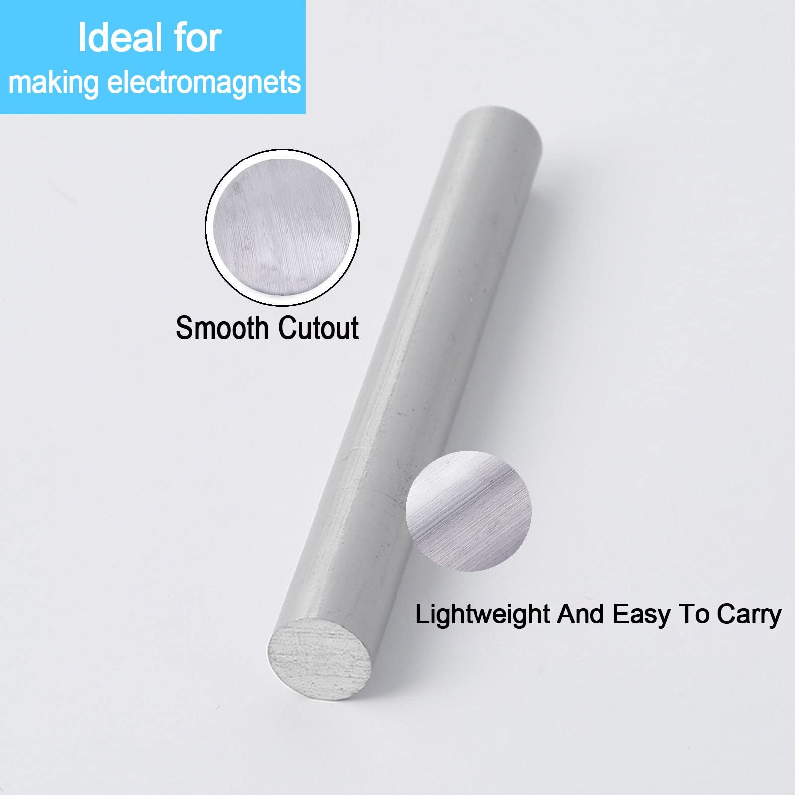 Soft Iron Rod, High Pure Iron Rod, Ideal Core for Making Electromagnets, 0.5 …