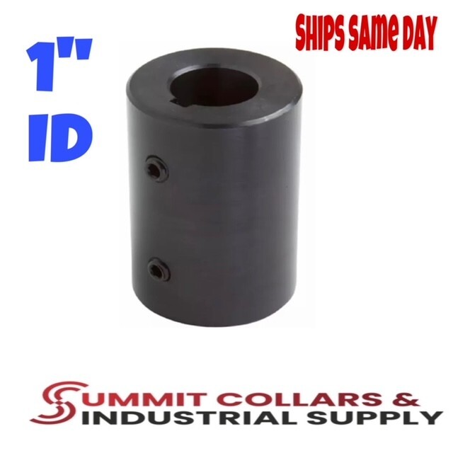 RC-100-KW, 1″ RIGID SHAFT (1 PC) KEYED COUPLING BLACK OXIDE FINISH Ships Free
