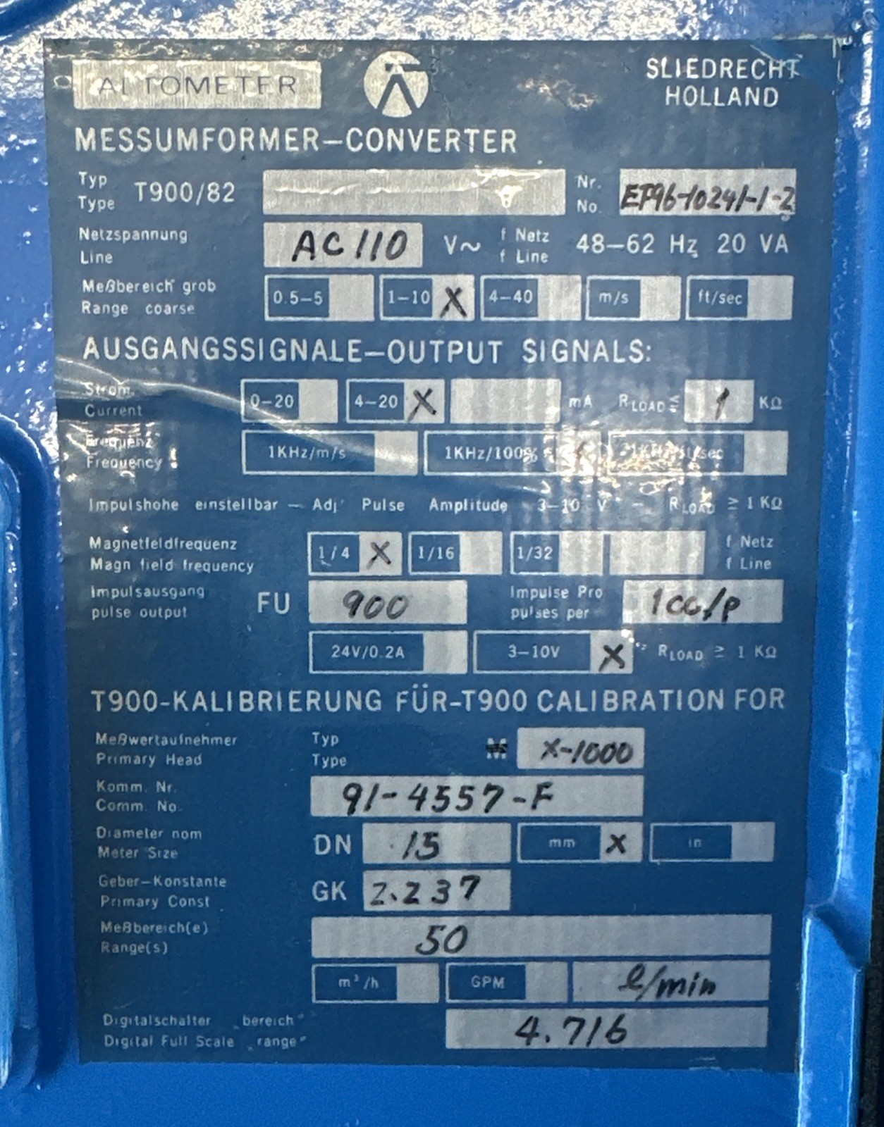 TOKYO KEISO ALTOMETER T-900 Flowmeter Signal Converter 110VAC || NNB – WARRANTY!