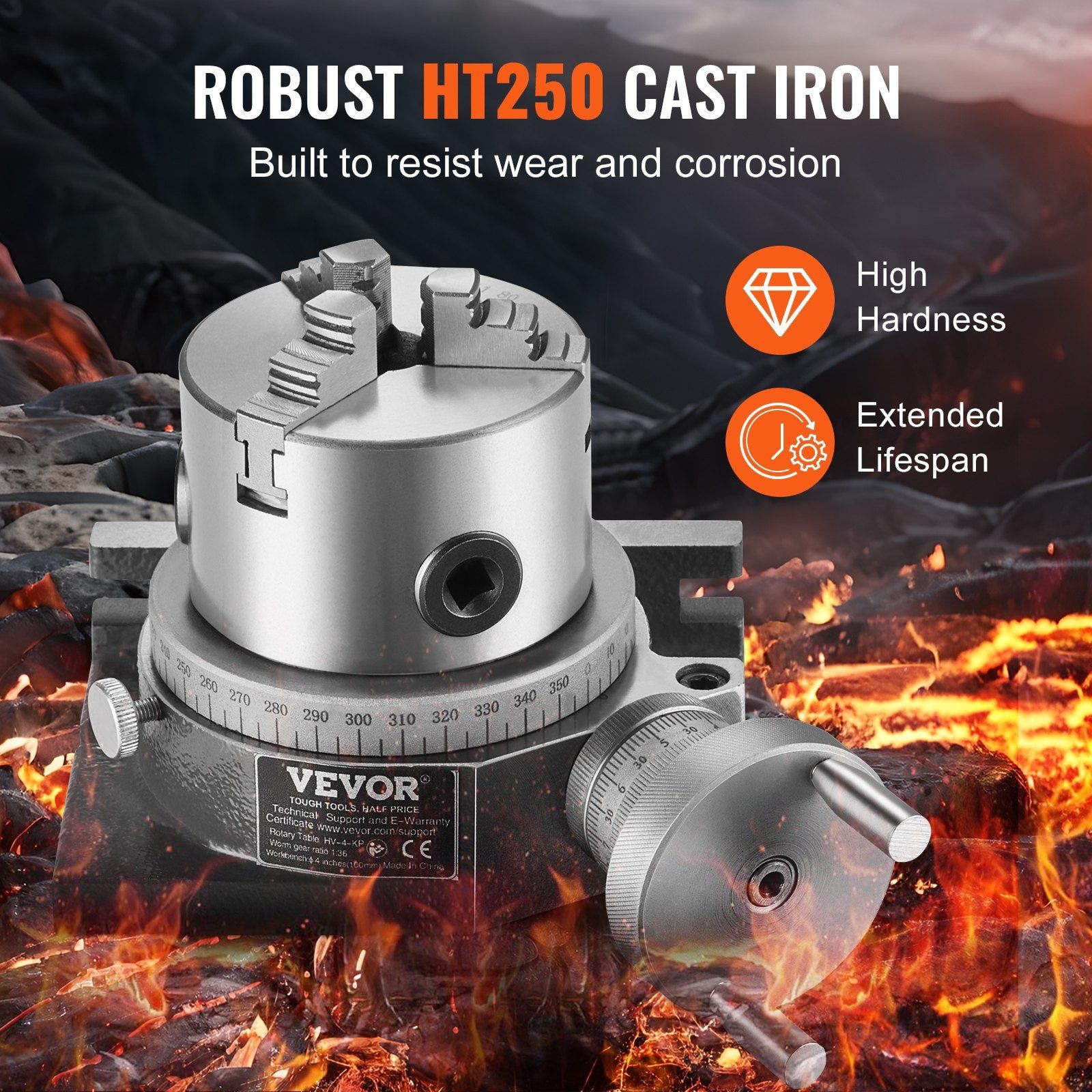 100mm 4 in Horizontal Vertical Rotary Table for Machining and Milling