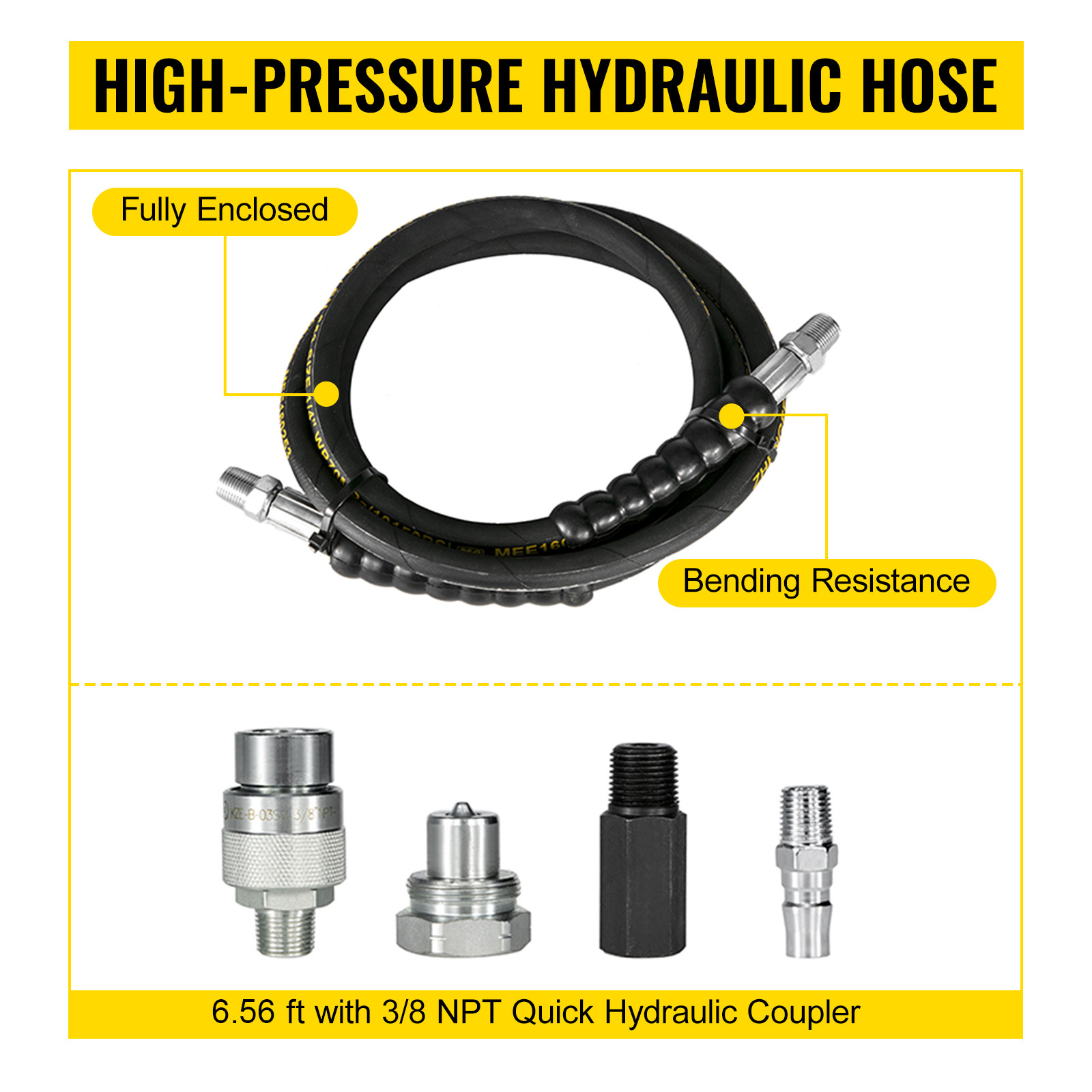 10000PSI Air Hydraulic Foot Operated Pump with 6.56FT Hose Single Acting
