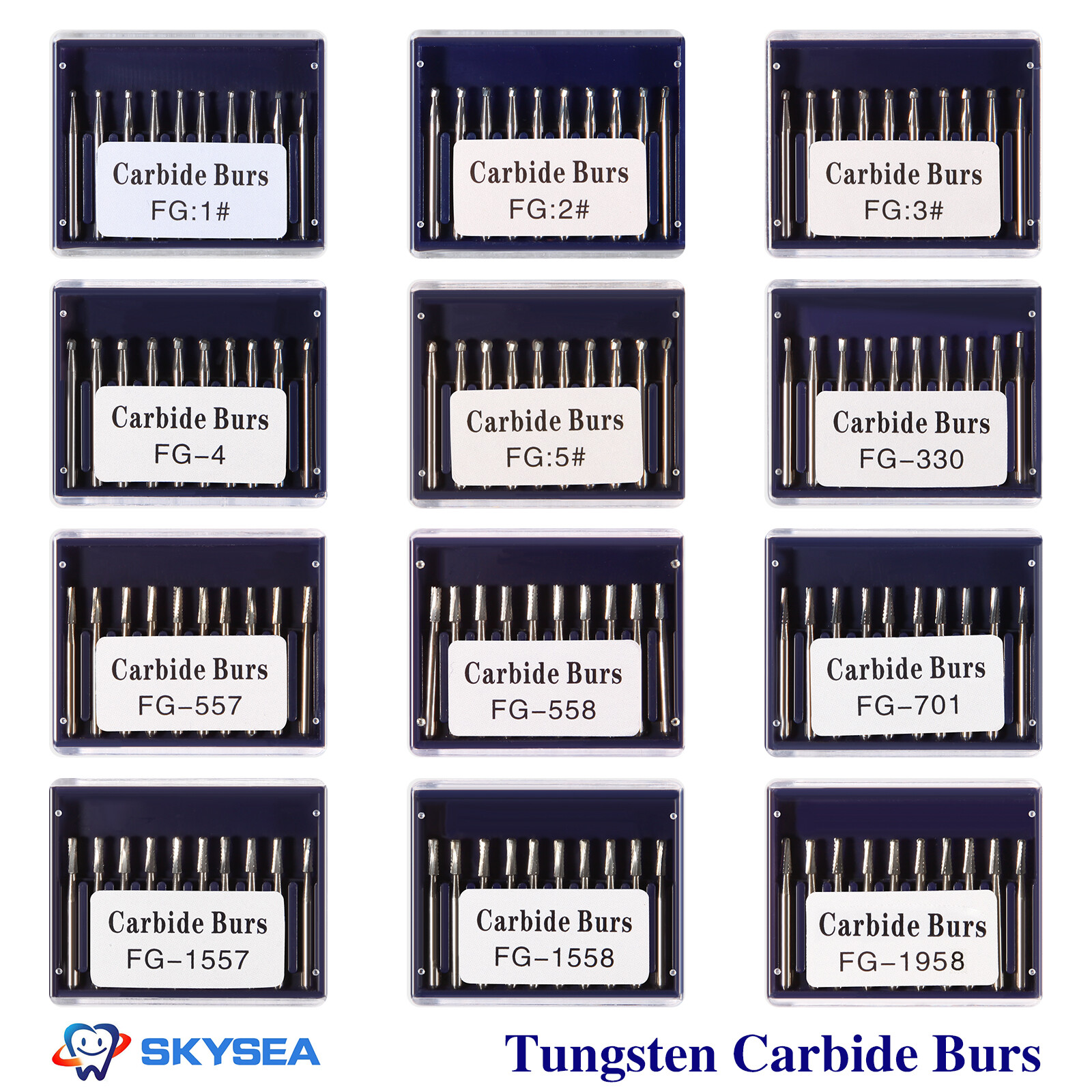 10-100PCS Dental Tungsten Carbide Inverted Cone FG Bur FOR High Speed Handpiece