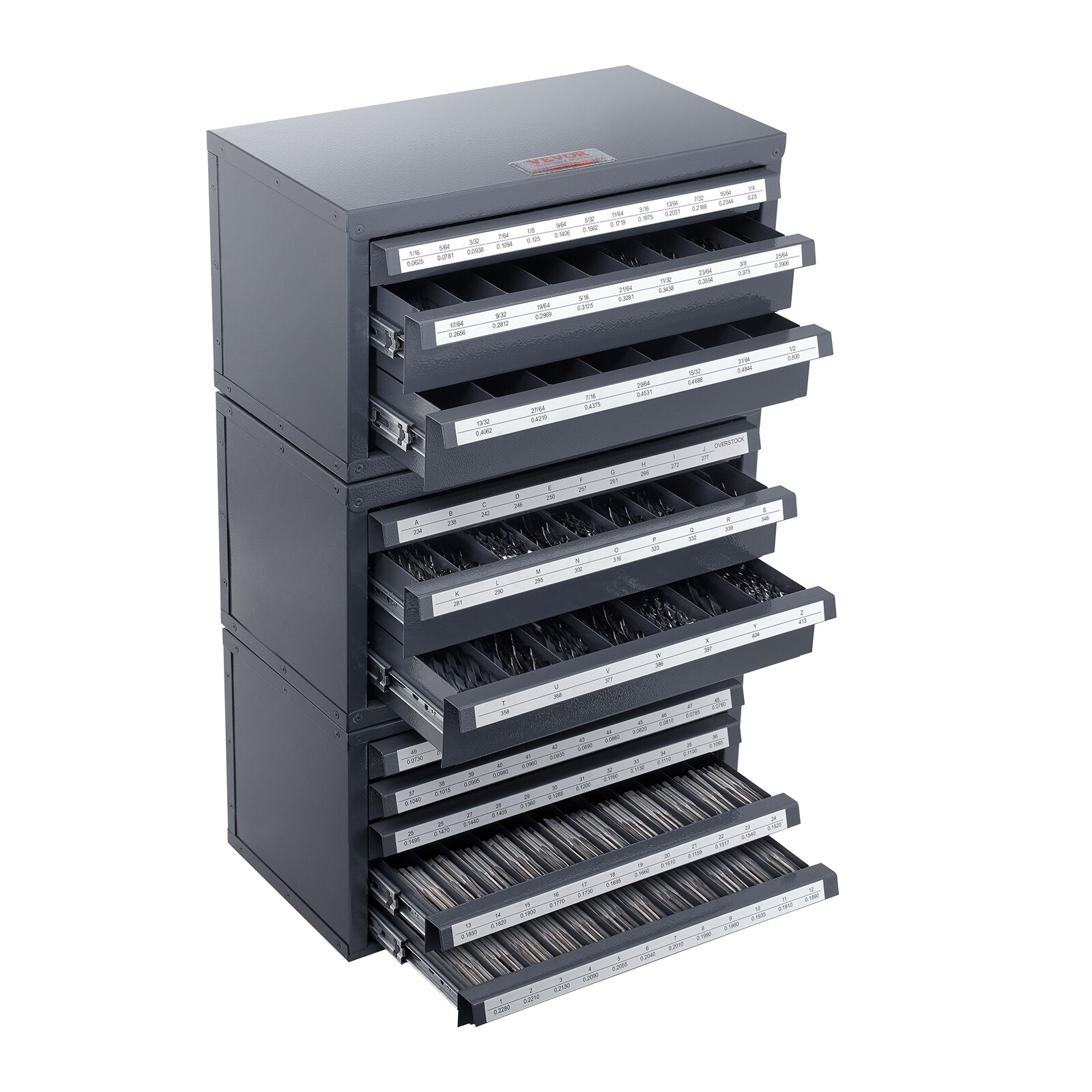 VEVOR Drill Bit Dispenser Organizer Cabinet 3 Pieces Three-Drawer Five-Drawer