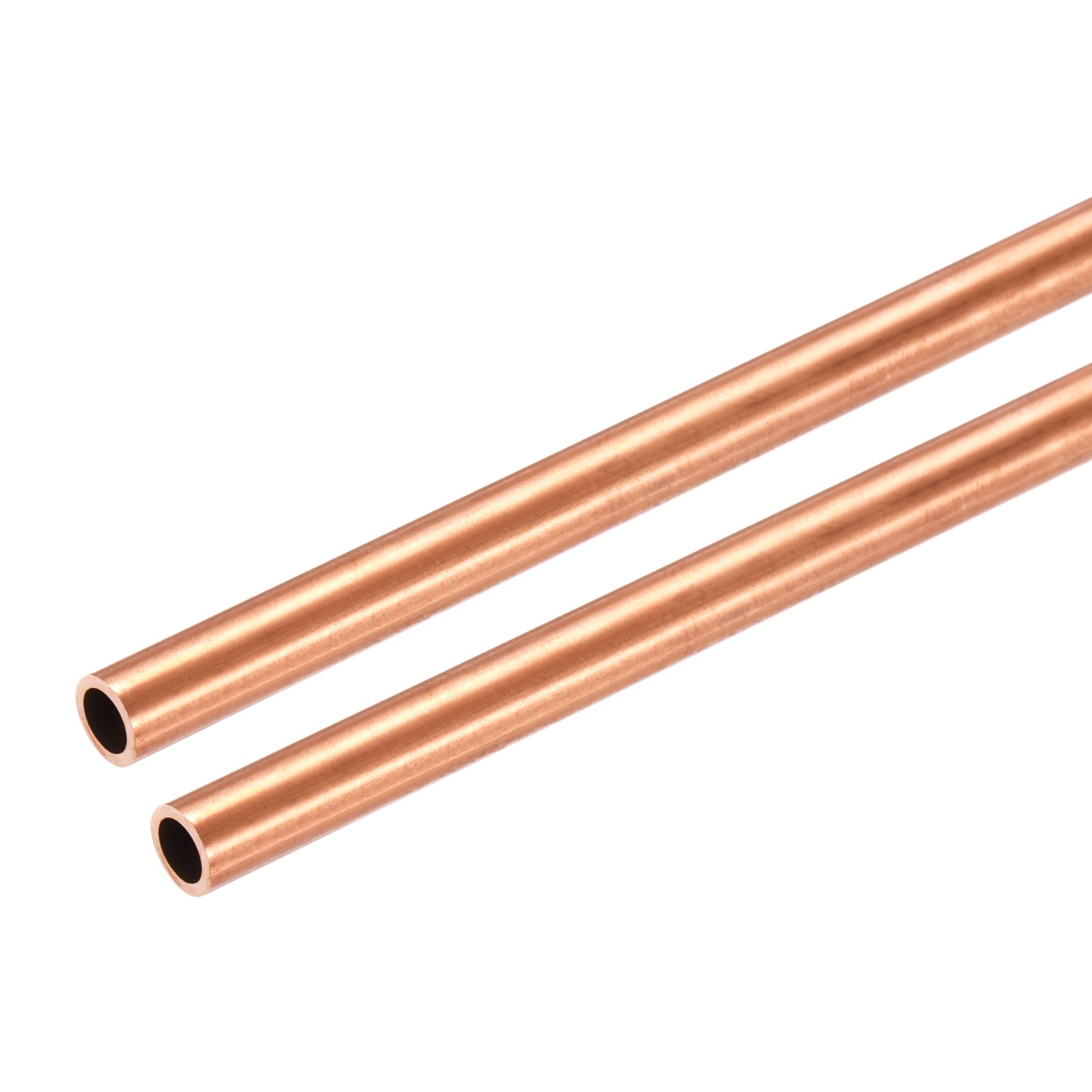 7mm OD x 0.5mm Wall Thickness x 300mm(11.8″) Length Copper Round Tube(2 Pcs)