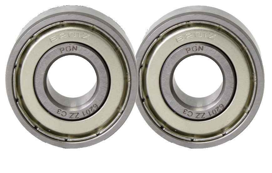 (2) 6201-ZZ Premium Metal Shield Ball Bearing C3 EMQ, 12x32x10, 6201 ZZ 6201z