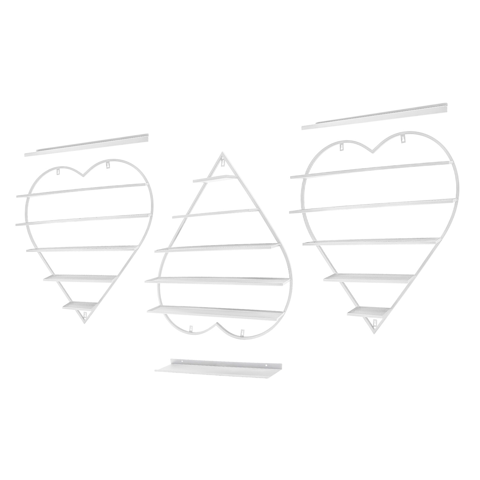 White Wall Nail Polish Storage Racks Heart-shaped Display Rack Polish Organizer