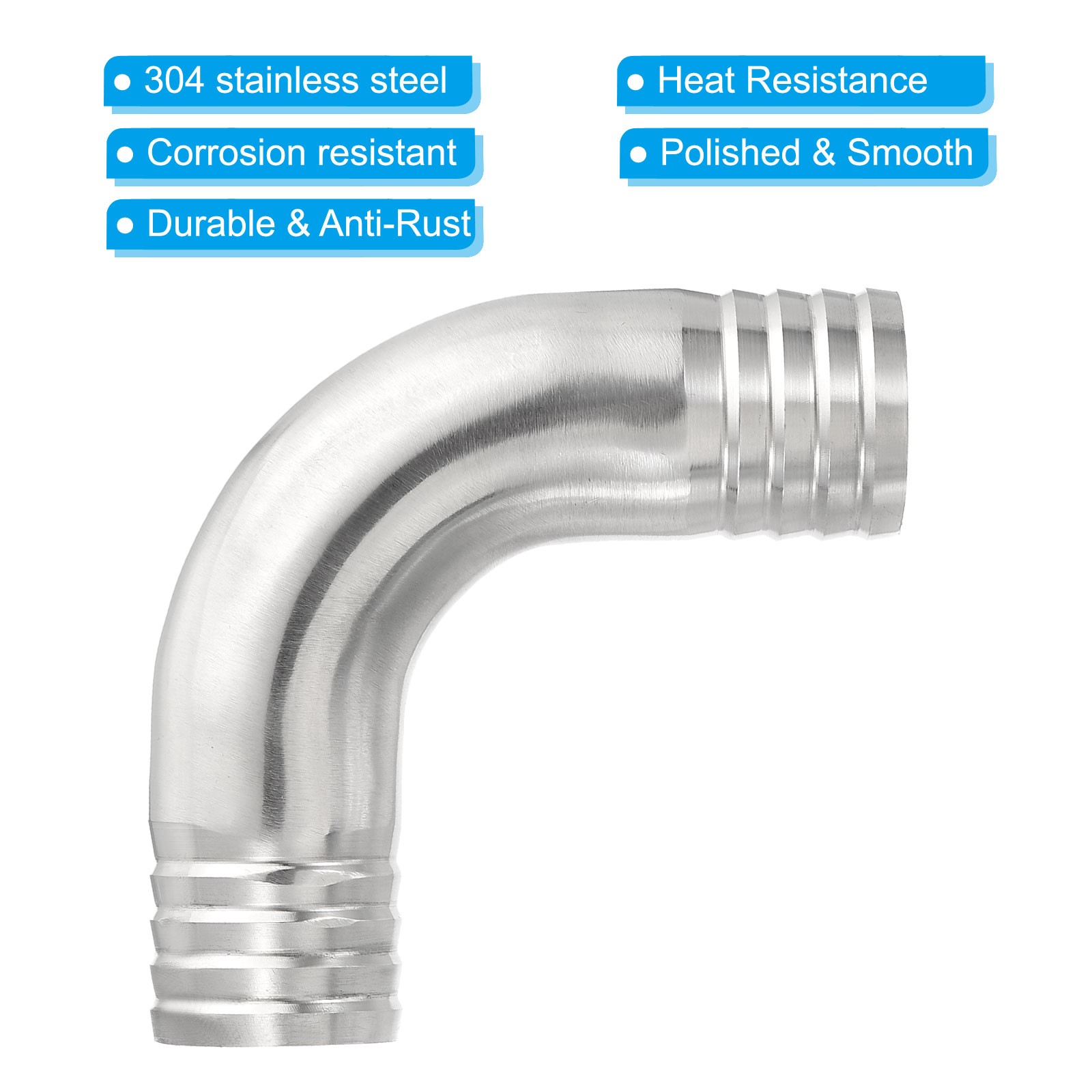 1 1/4in Sanitary Hose Barb Fitting,90 Degree Elbow Hose Barb Pipe Fitting Barbed