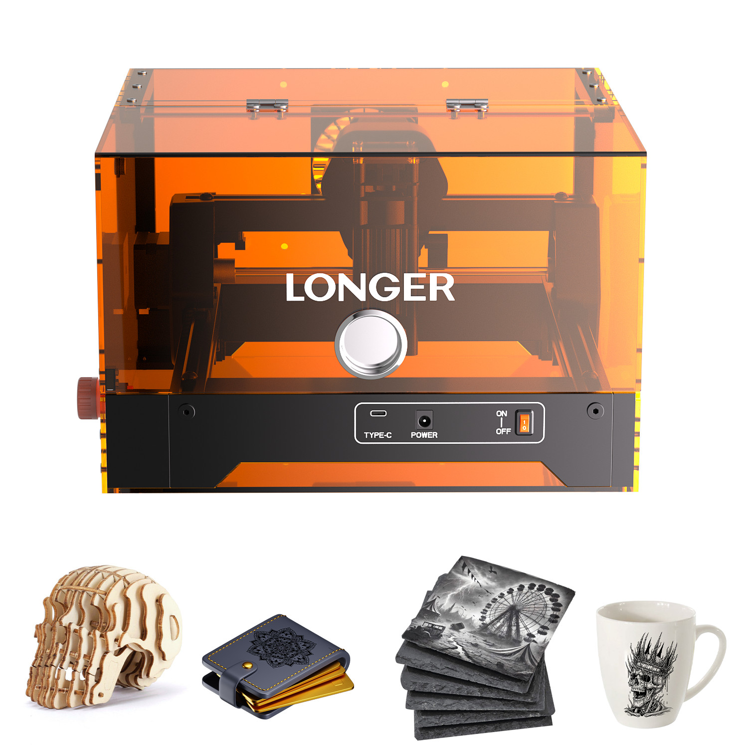 LONGER Ray5 miniS 5.5W Laser Engraver, Class 1 Laser, 130×125mm Work Area