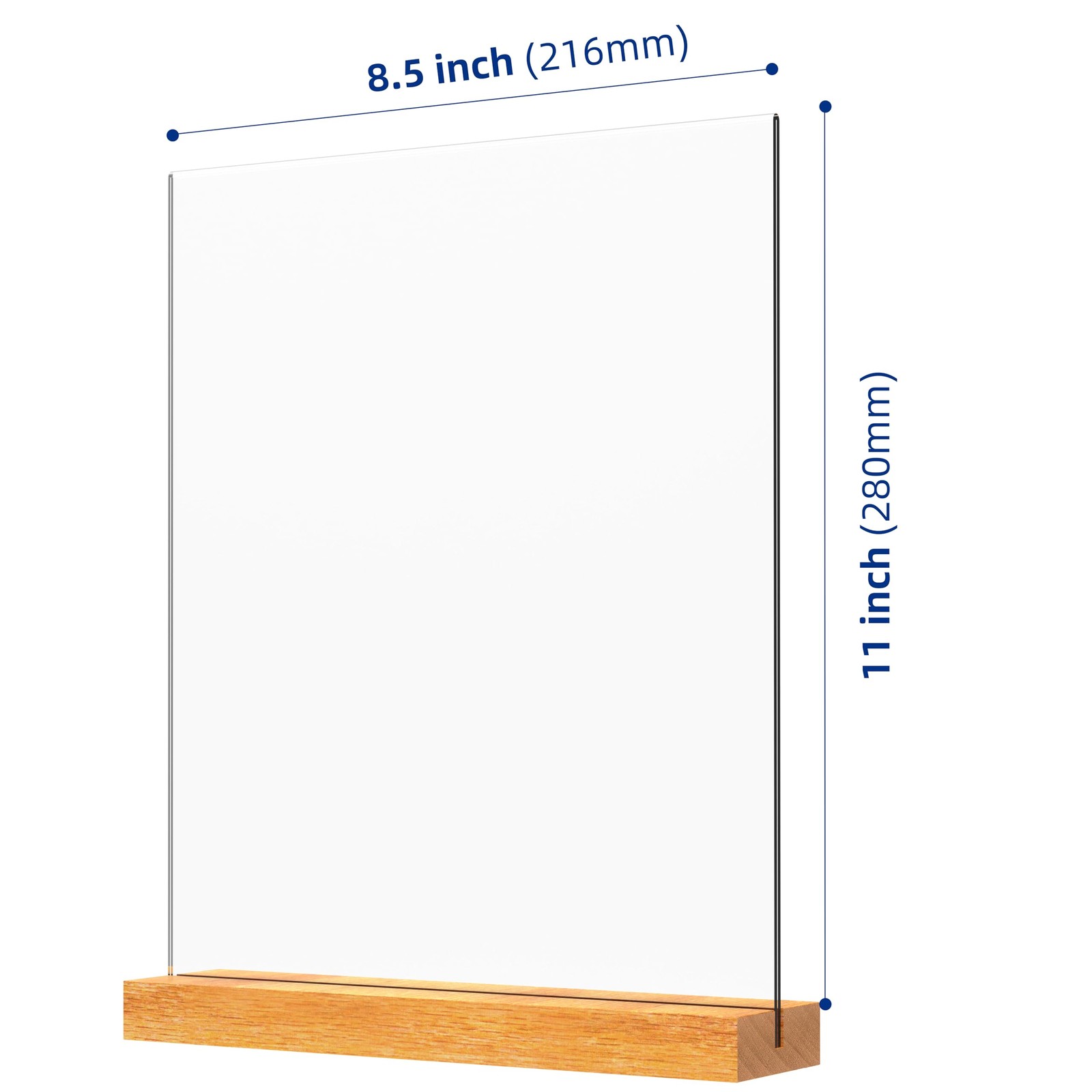 Acrylic Sign Holder with Wood Base 8.5×11 Inch Vertical and Slant Displays (2…