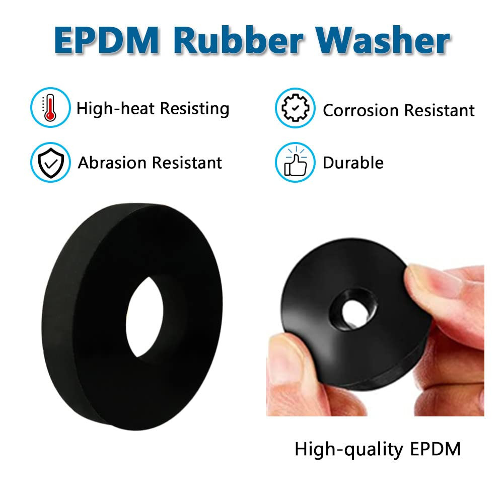 Heavy Duty Rubber Washers 25 Pcs Abrasion Resistant 1 OD X 1/4 ID X 1/8 Inch