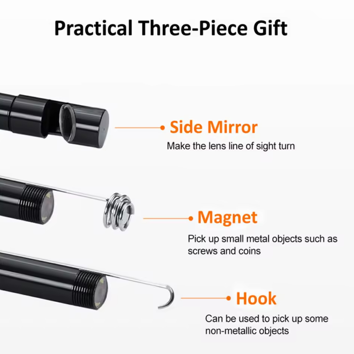 7.0MM TYPE-C Endoscope Camera IP67 Waterproof 6 LEDs Adjustable USB Android
