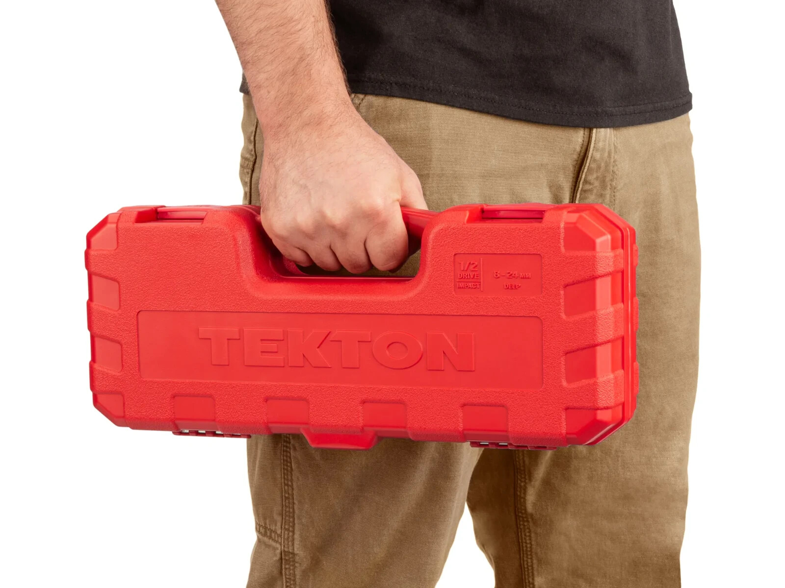 Tekton 1/2 Inch Drive Deep 6-Point Impact Socket Set, 17 Piece (8-24 Mm)