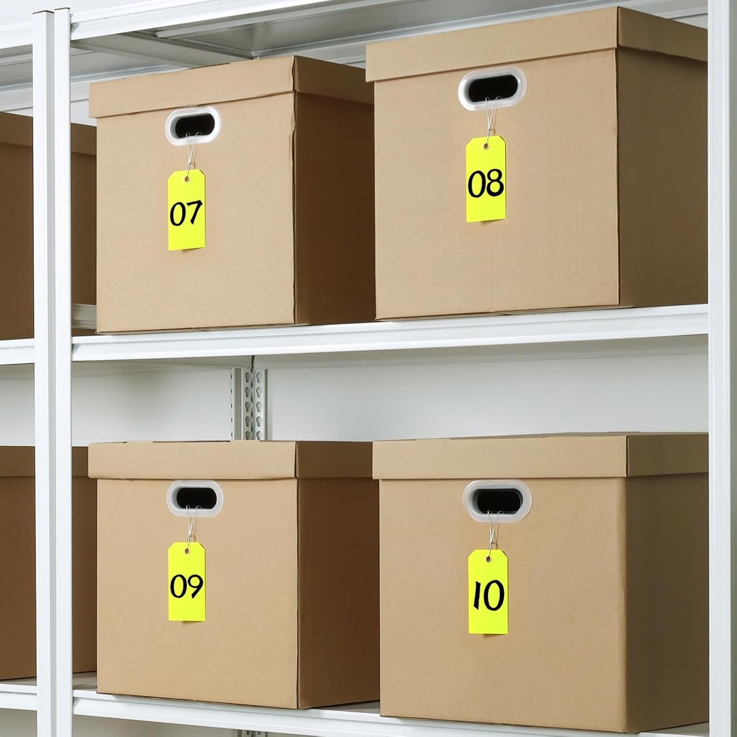 100Pcs Yellow Plastic Shipping Tags, 4 3/4″ x 2 3/8″, Writable, Durable, Wate…
