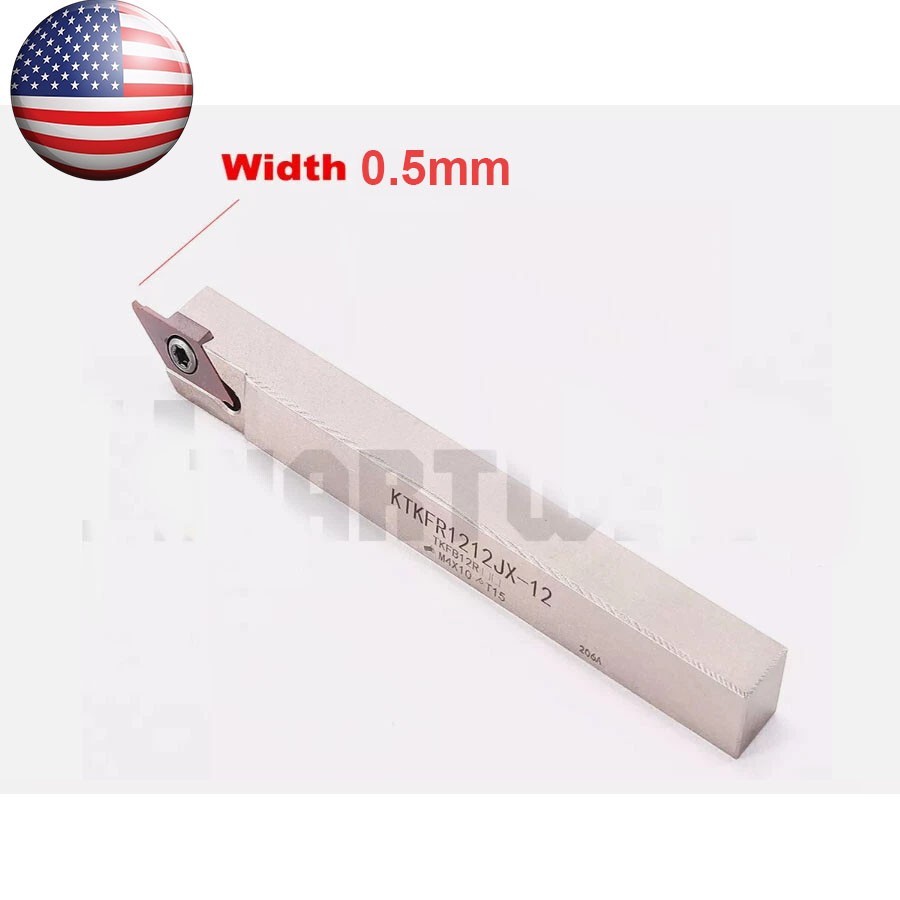 12MM KTKFR-12 Lathe Grooving Parting Holder +10PCS TKF12R050-S 0.5mm Inserts USA