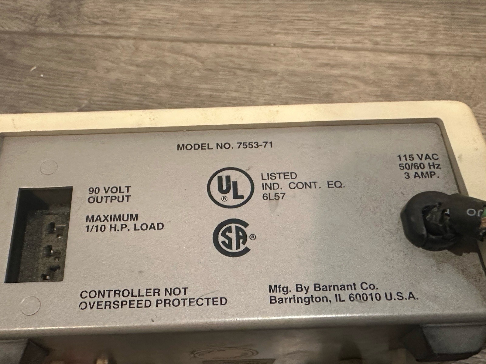Cole Parmer 7553-71 Masterflex Peristaltic Pump Speed Controller, 1/10HP, 115VAC