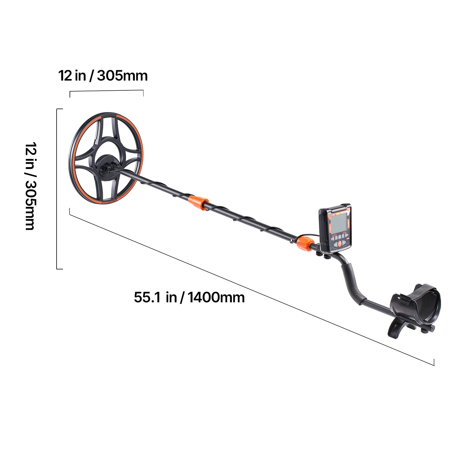Uimoso Professional Metal Detector with 12″ Waterproof Search Coil for Adults