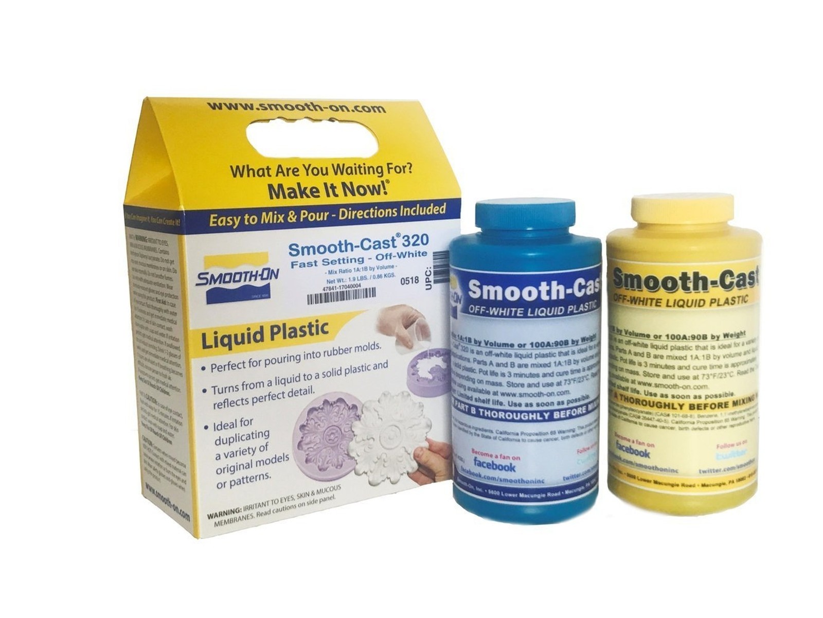 Smooth-Cast 320 – Off-White, Ultra Low Viscosity Liquid Plastic – Pint Unit