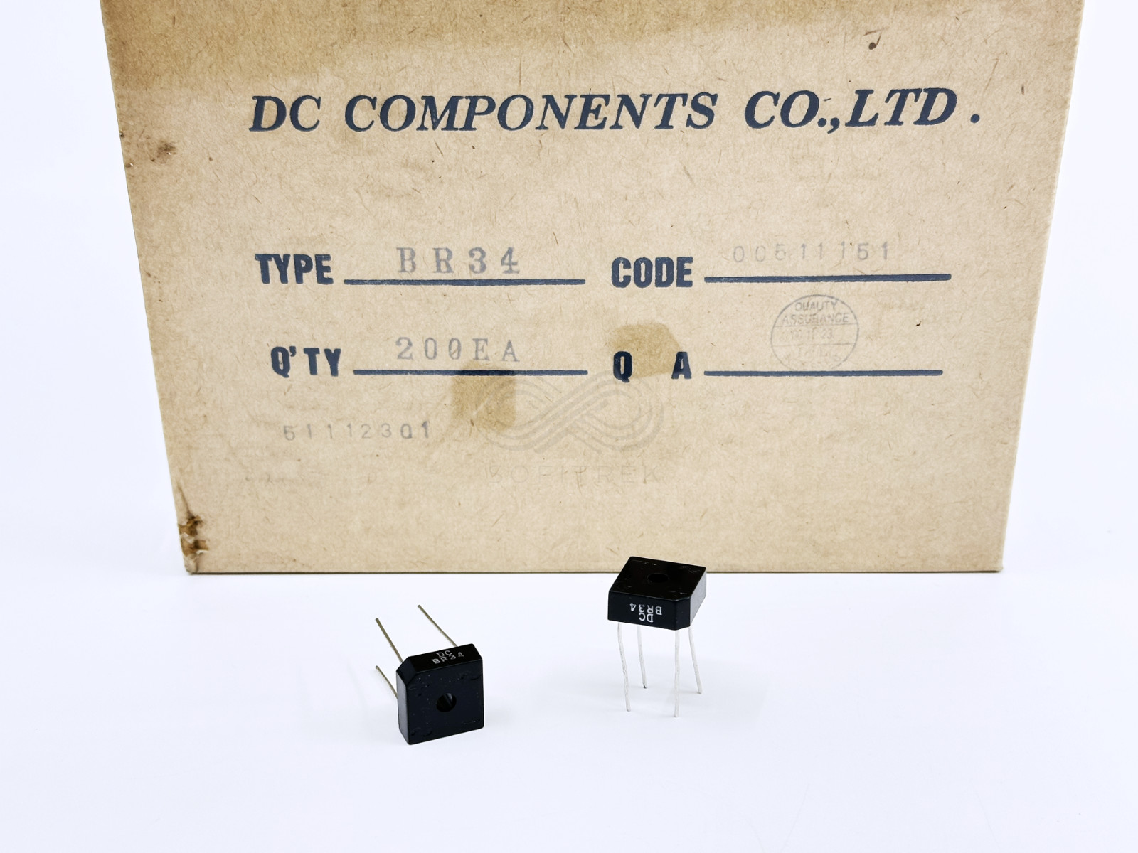 New Box 200PCS KBPC104 BR34 DC Components 3A 400V Bridge Rectifier 1-Ph BR-3