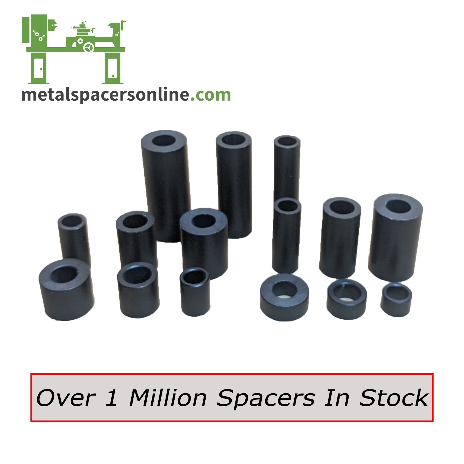 Black Anodized Aluminum Spacer Bushing 3/4″ OD x 1/4″ ID–Fits M6 or 1/4″ Bolts