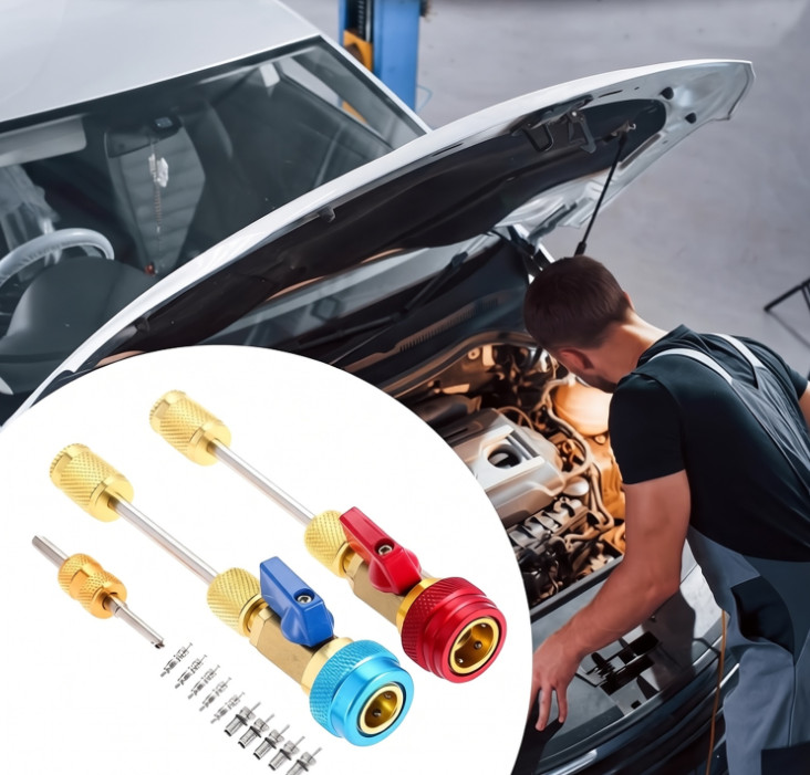 High Low Pressure Valve Core Remover Tools Kit For Refrigerant Air Conditioner