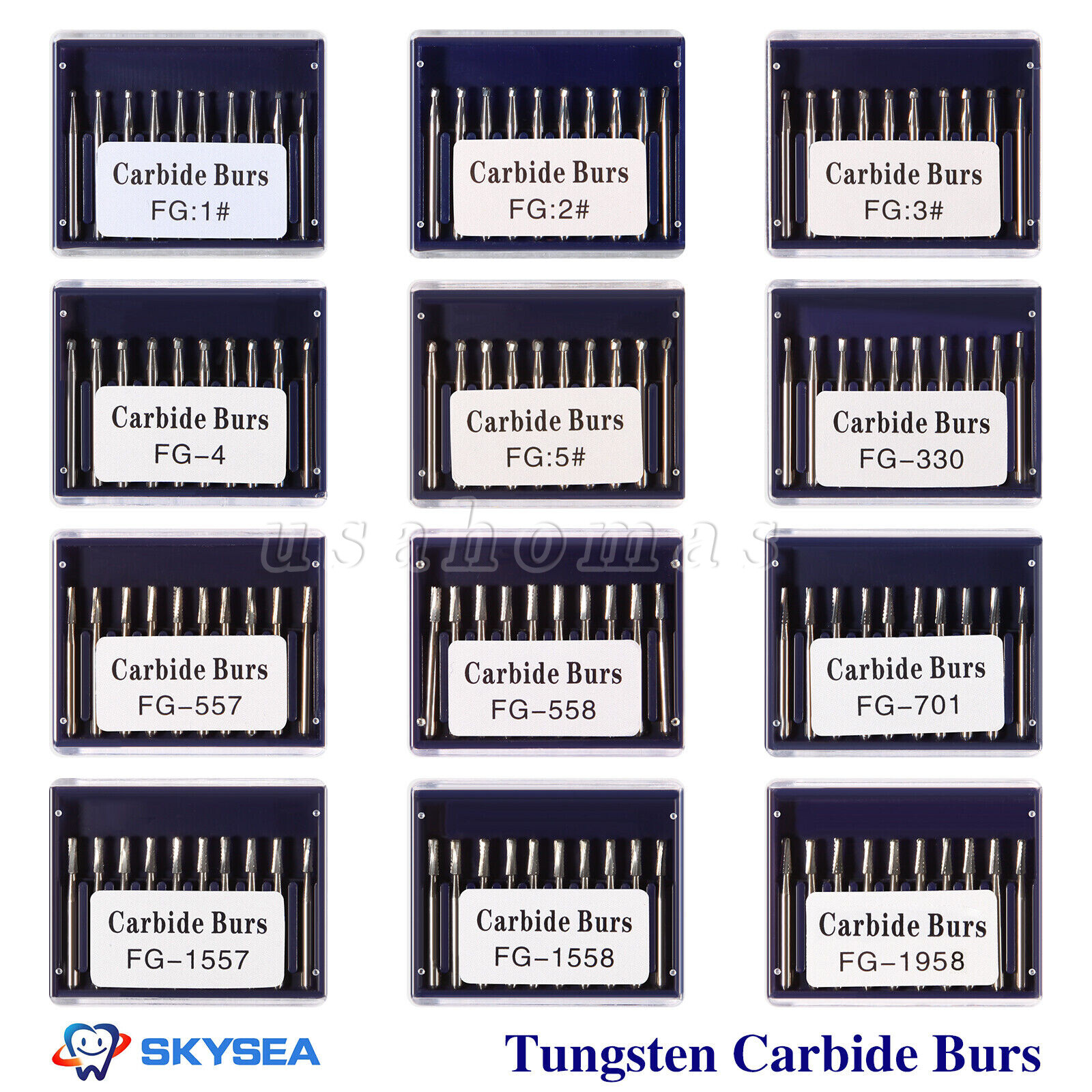 Dental Fissure Tungsten Steel Carbide Burs High Speed Handpiece FG 557/558