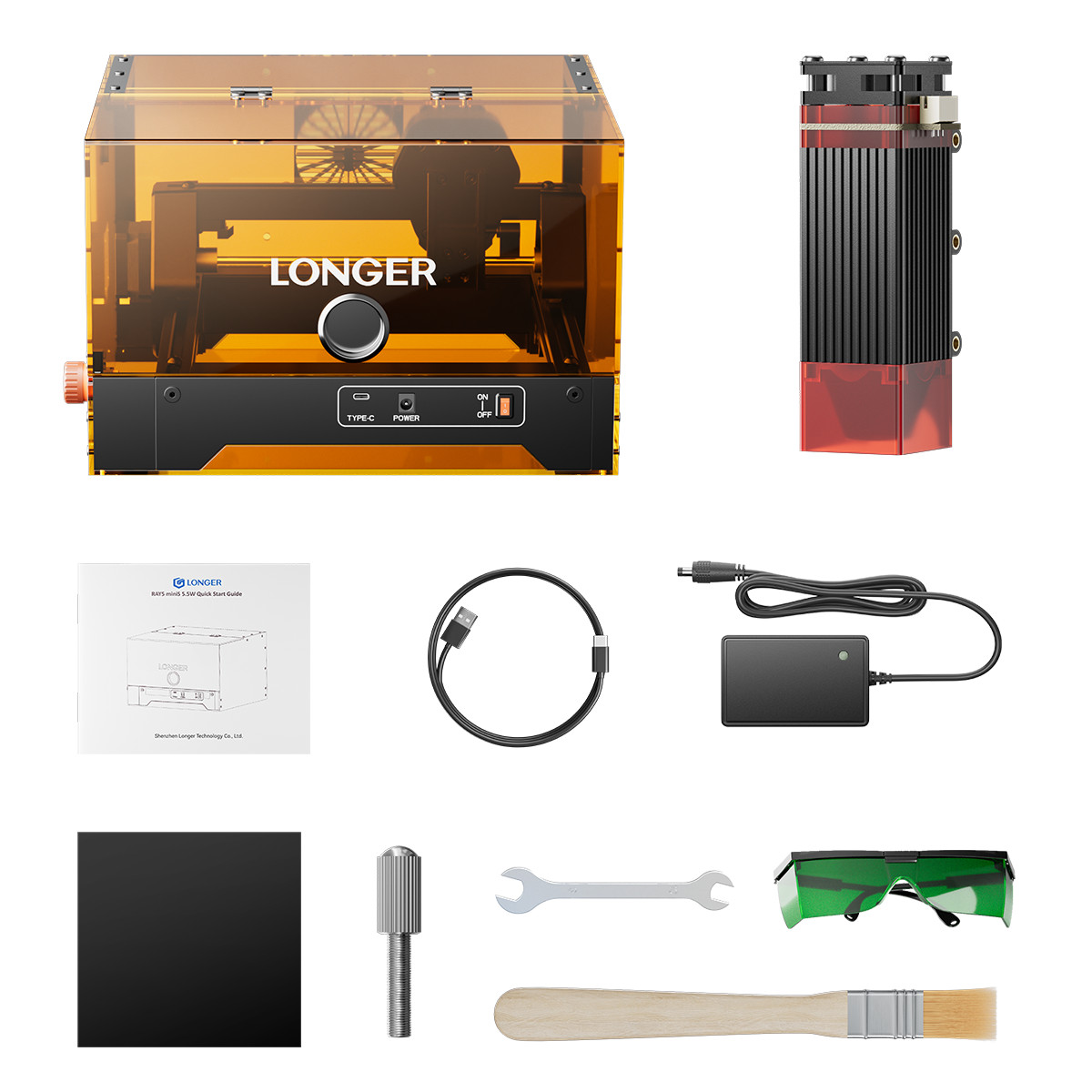 NEW LONGER Laser Engraver Portable Engraver 130x120mm High-Speed RAY5 MiniS 5.5W