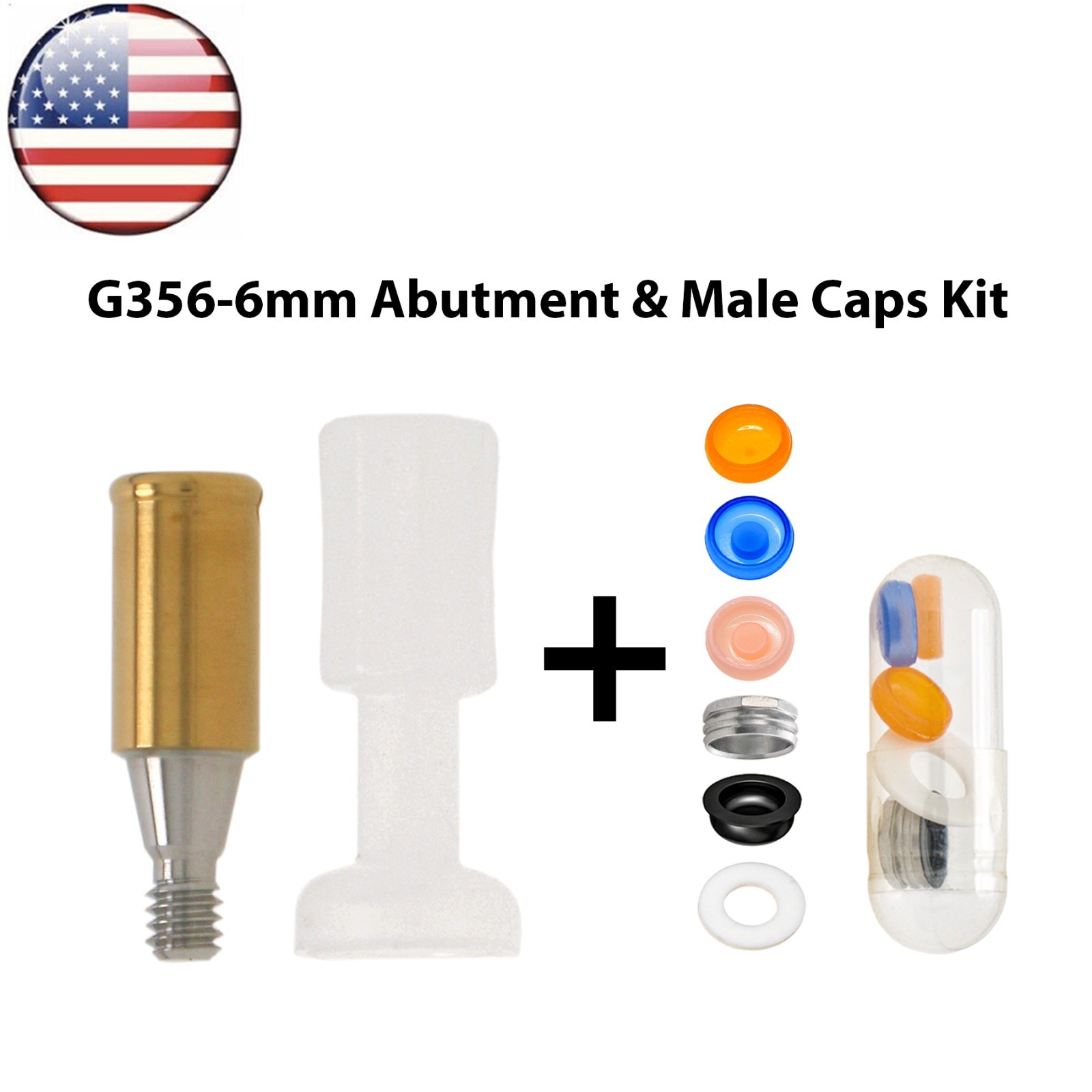 US Dental Mini Overdenture Locator Abutment & Male Caps Fits Hiossen Osstem ET