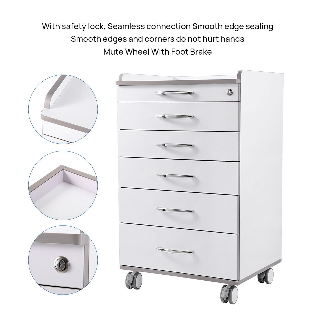 5 Drawers Medical Cart Storage Cabinet/ VRN Dental Ultrasonic Scaler A8 Cavitron