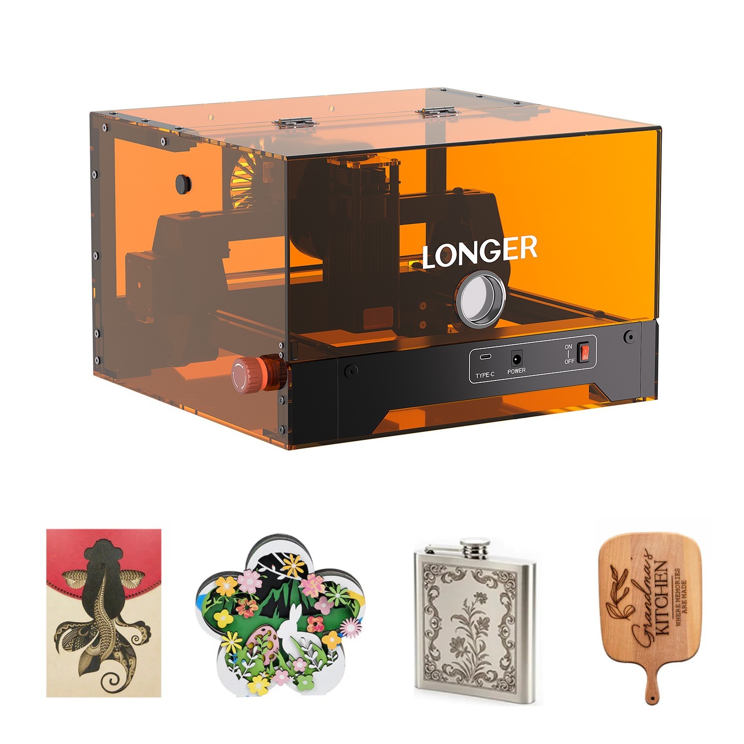 NEW LONGER Laser Engraver Portable Engraver 130x120mm High-Speed RAY5 MiniS 5.5W