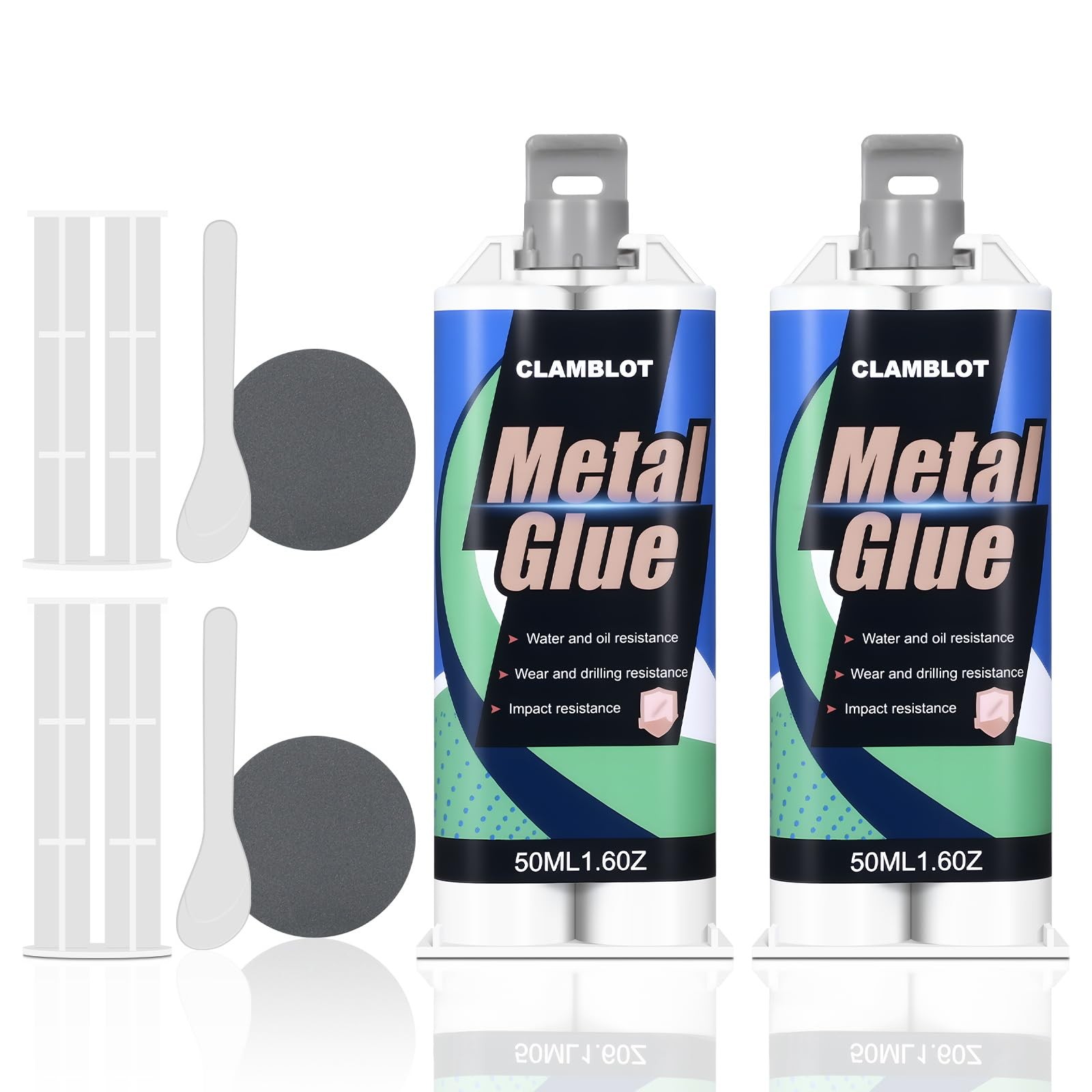 2-Pack Heavy Duty Metal Glue & Steel Epoxy – (1.76oz x 2) Waterproof Liquid W…
