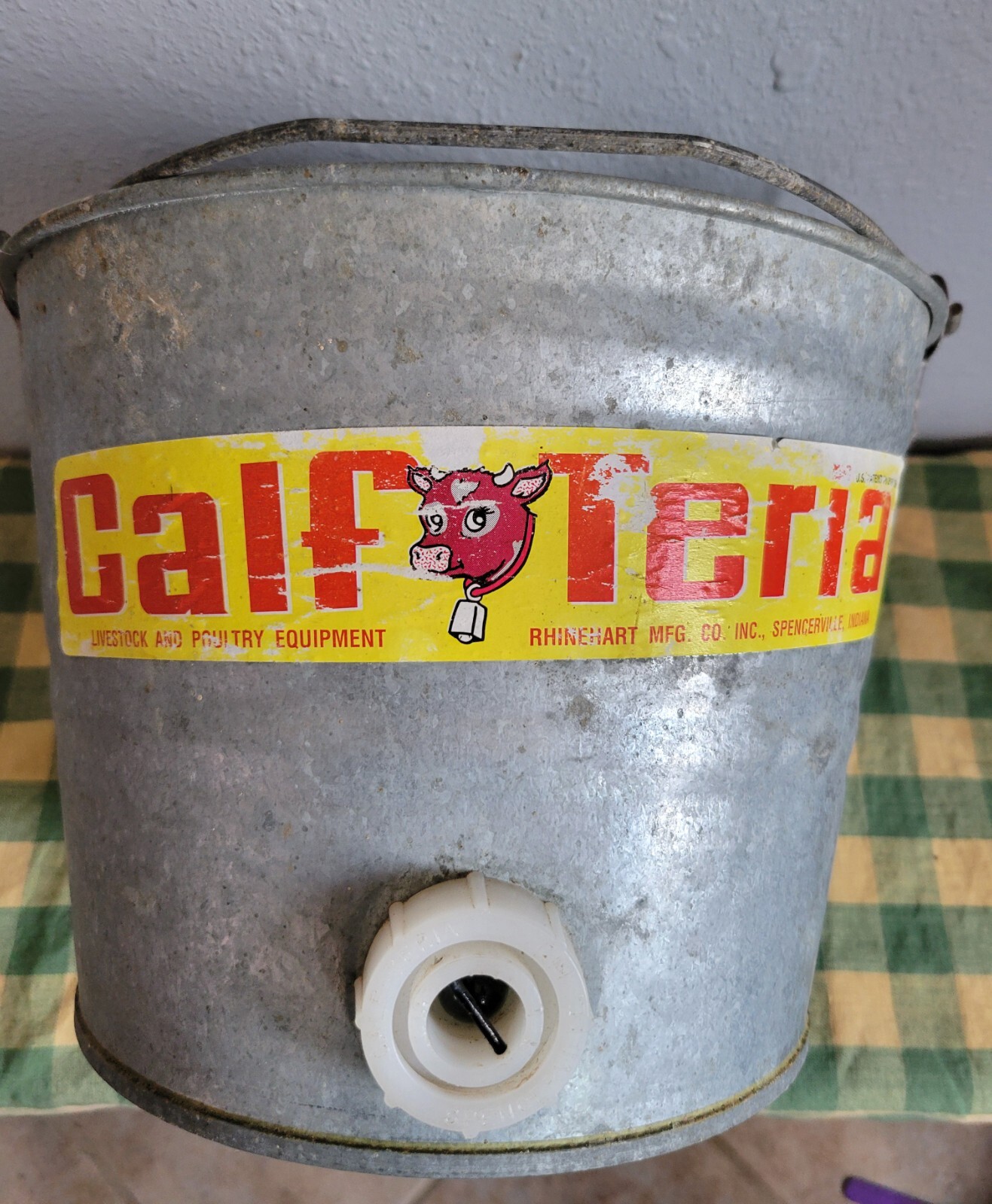 Rustic Vintage Calf Teria Galvanized Calf Milking Decorative Bucket
