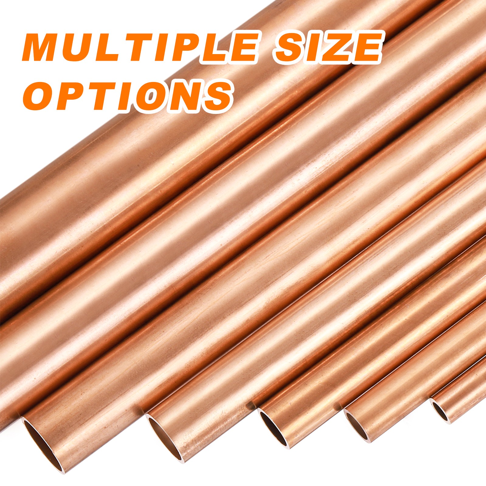 7mm OD x 0.5mm Wall Thickness x 300mm(11.8″) Length Copper Round Tube(2 Pcs)