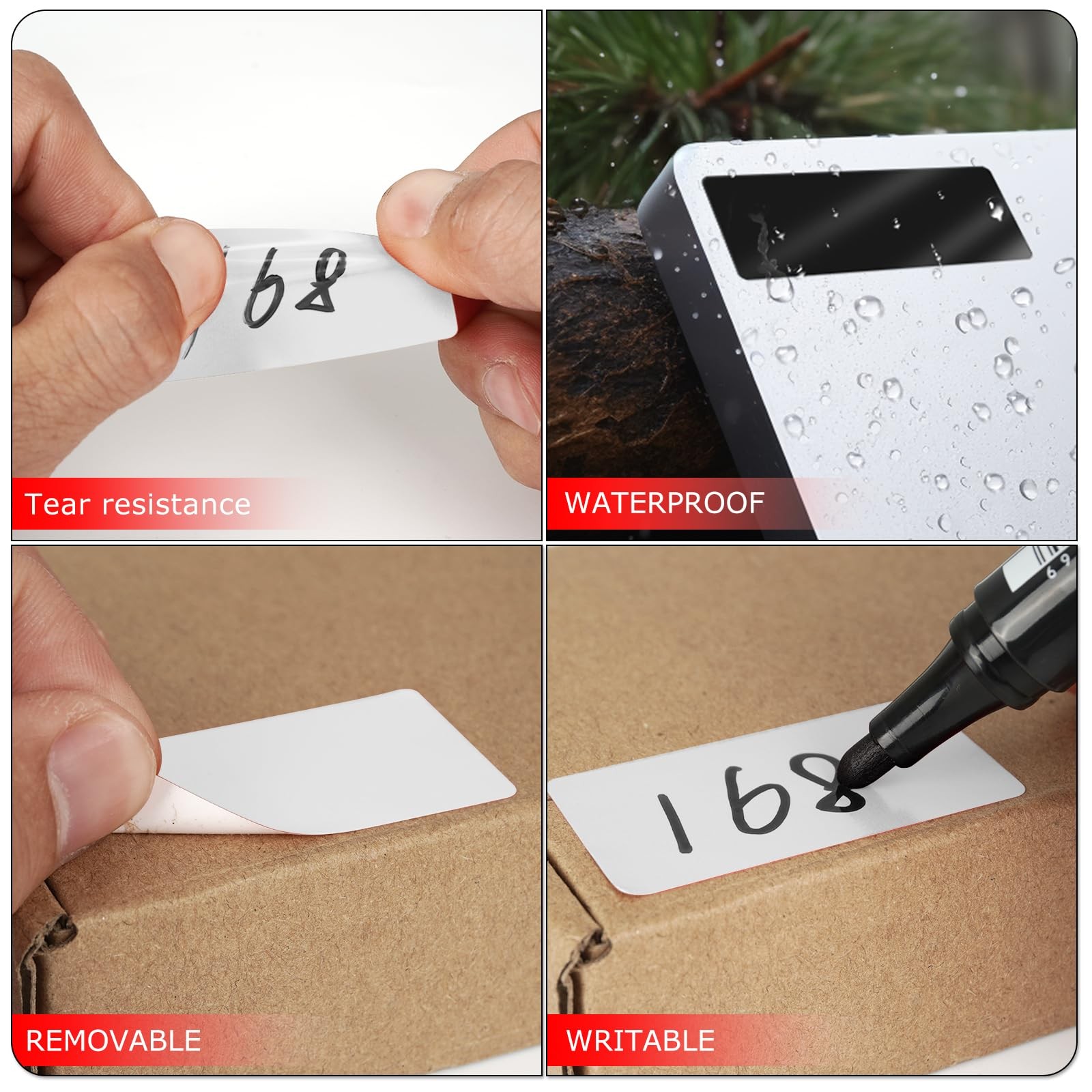 Meitaat White Rectangle Stickers 2 x 1 Inch Color Coding 2 x 1 inch,