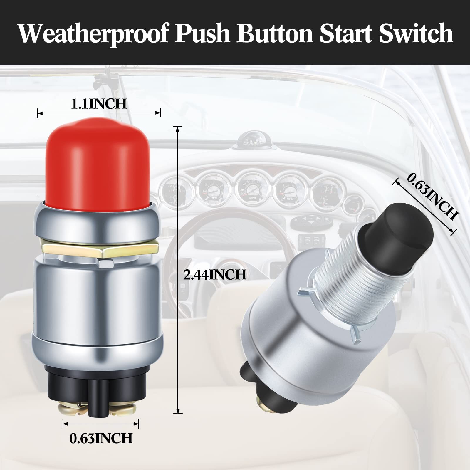 Engine Start Push Button Momentary 12V and 24V Waterproof Push Button Switch …