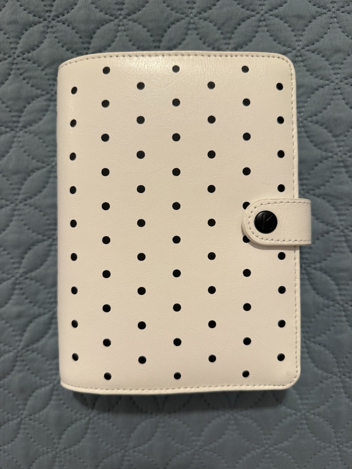Kikki.K Medium (Personal Size) Ring Planner, White With Black Polka Dots