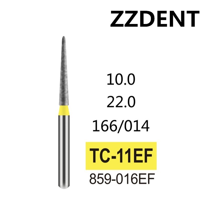 100 PCS TC-11EF 859-016EF Taper Conical Needle Extra Fine FG Dental Diamond Burs