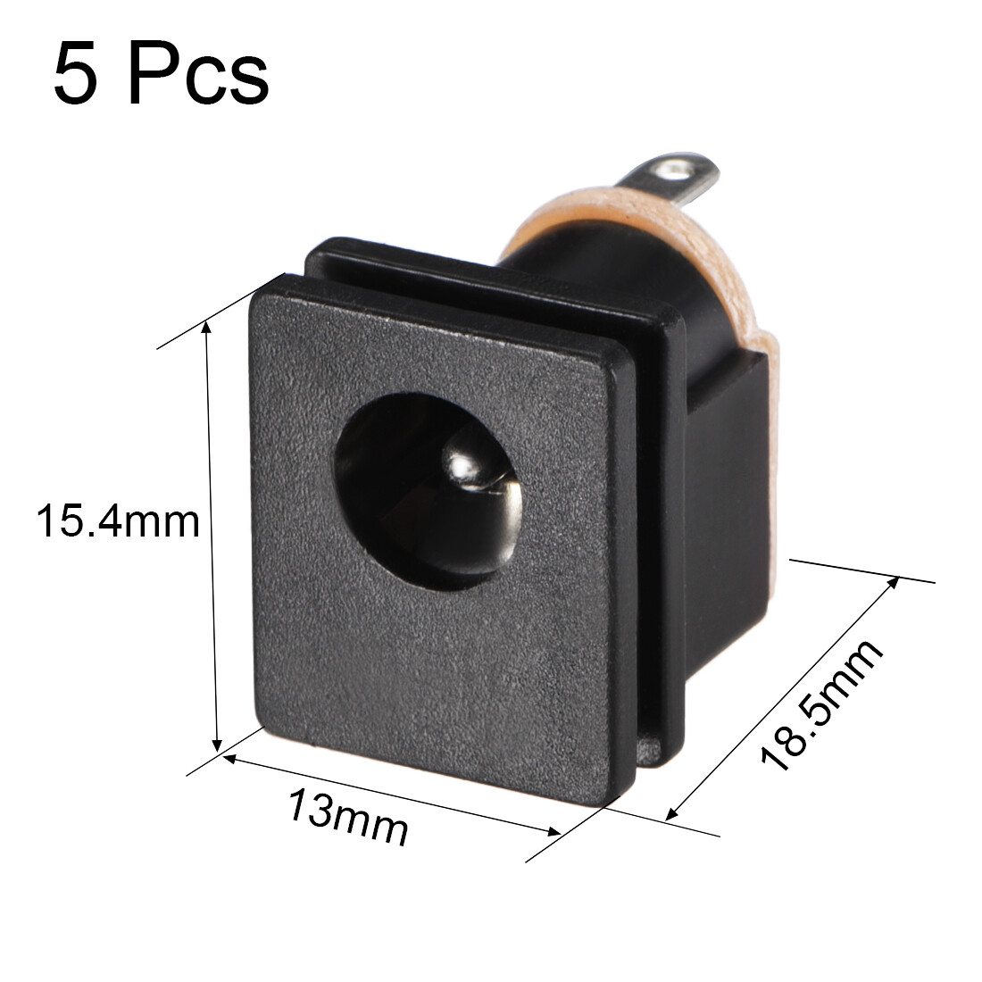 5pcs DC-015 5.5mmx2.1mm DC Power Jack Socket 3 Pin Female Panel Mount Connector