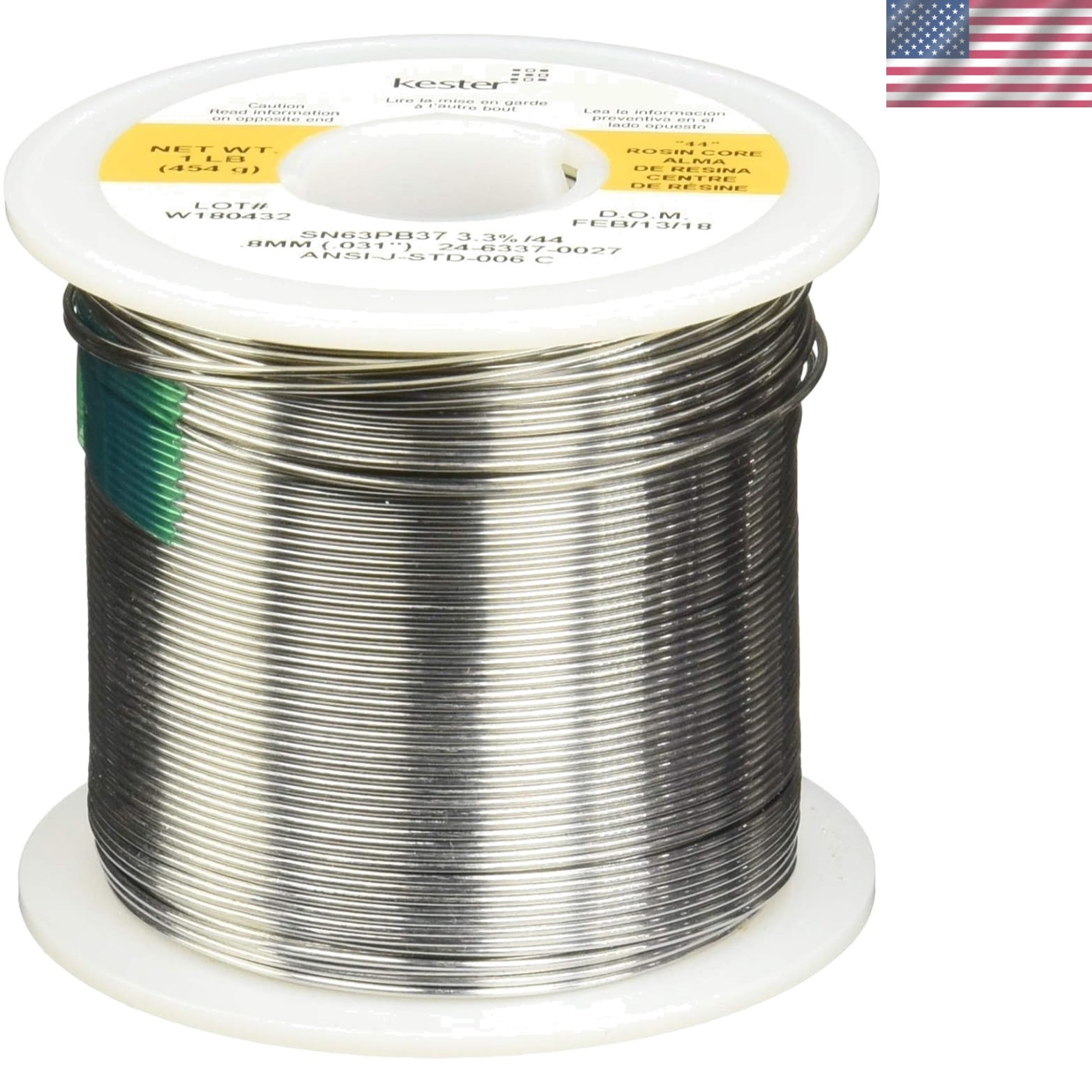 Solder Roll, Core Size 66, 63/37 Alloy, 0.031″ Diameter
