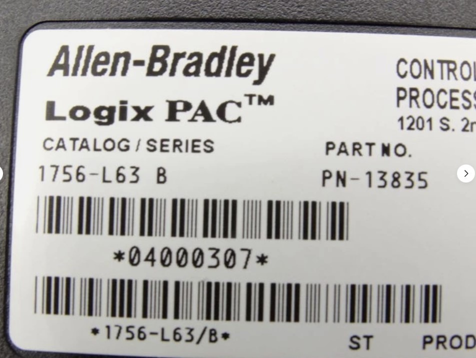 ALLEN BRADLEY 1756-L63 PLC Processor Controller Contrologix