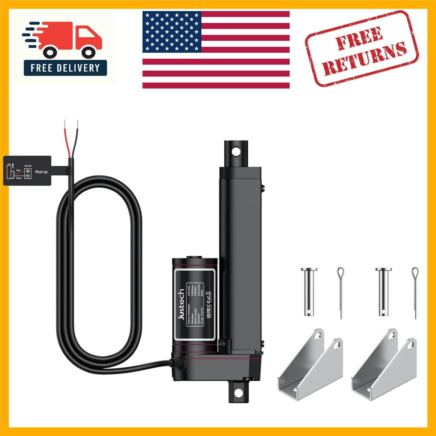 Waterproof 12V Linear Actuator 4in/100mm 330LBS – Reliable Automation Accessory