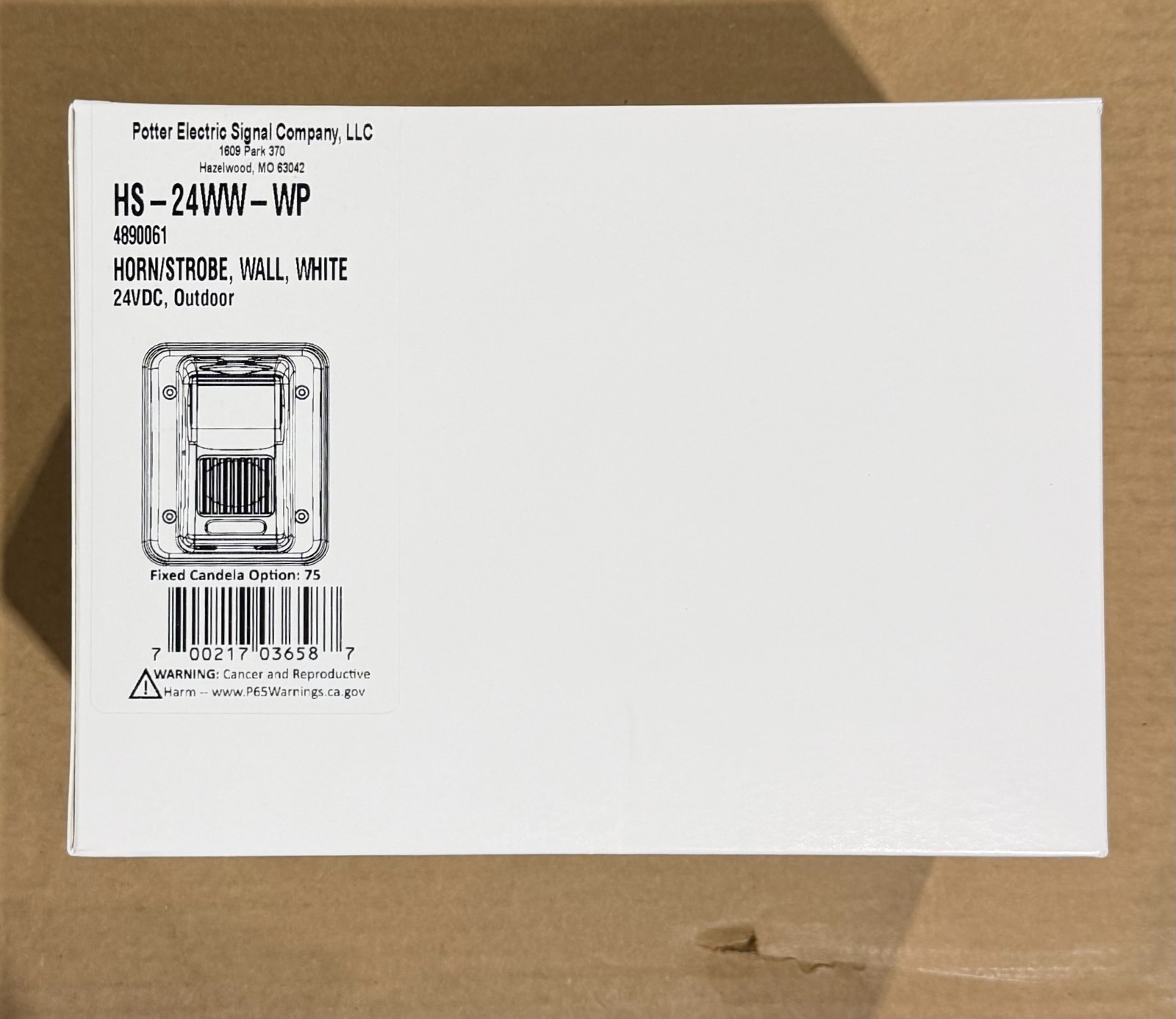 POTTER HS-24WW-WP #4890061 Wall Mount Horn Strobe Outdoor New!!! (24 Available)