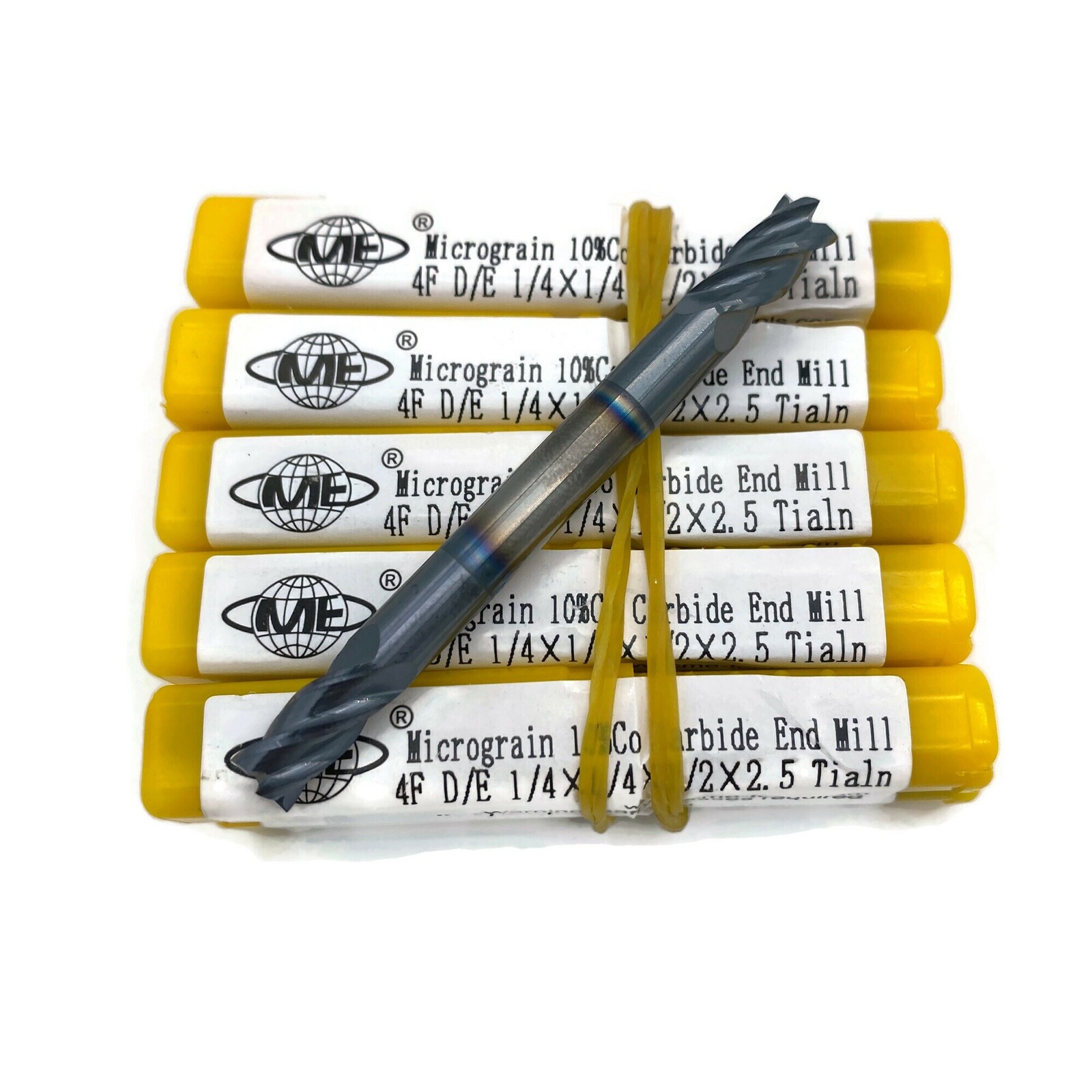 10pcs 1/4″ double end Solid Carbide End Mills Tialn Coated 4 flute 1006-TDE-14