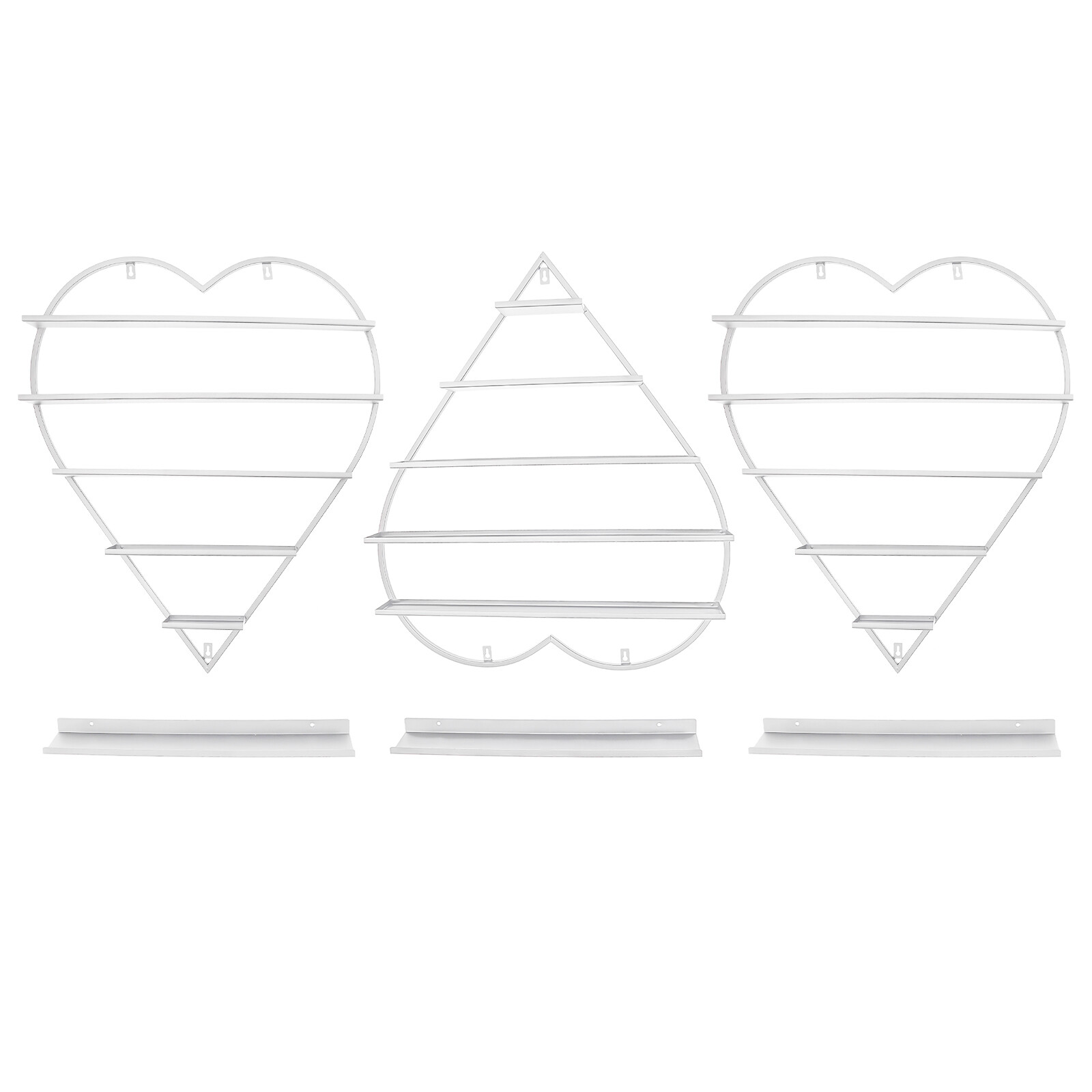 White Wall Nail Polish Storage Racks Heart-shaped Display Rack Polish Organizer