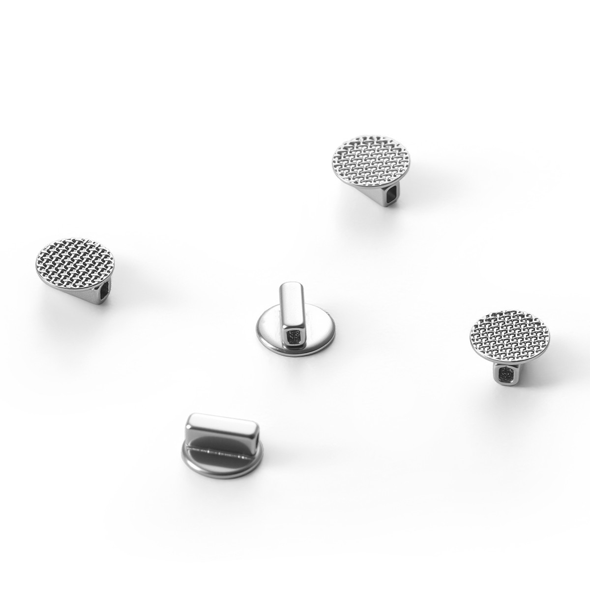 Dental Orthodontic Bondable Lingual Buttons With Single Tube Round Mesh Base