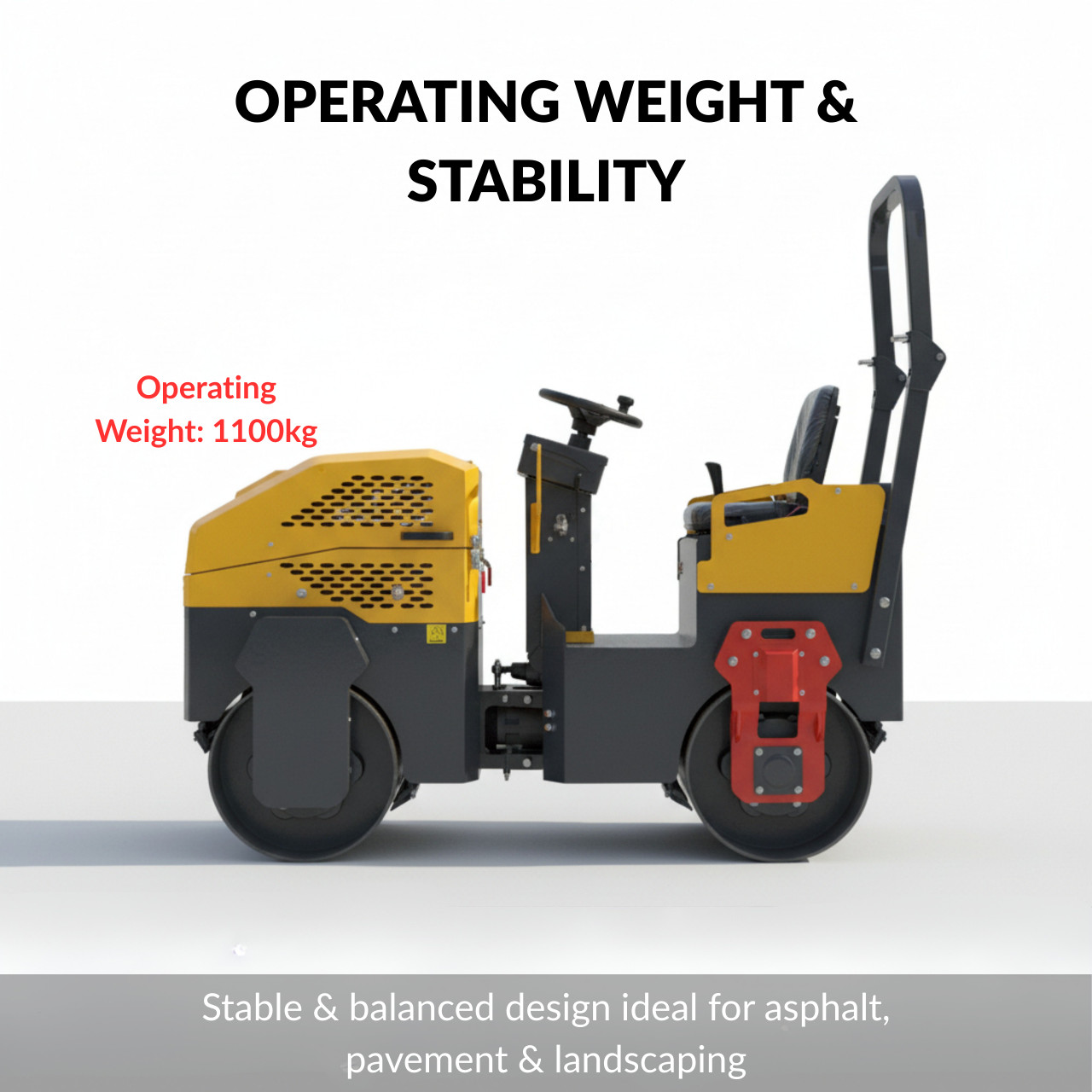 TYPHON Fury 10 Road Roller Compactor 1 Ton B&S 13.5hp Gas Soil Asphalt Rollers