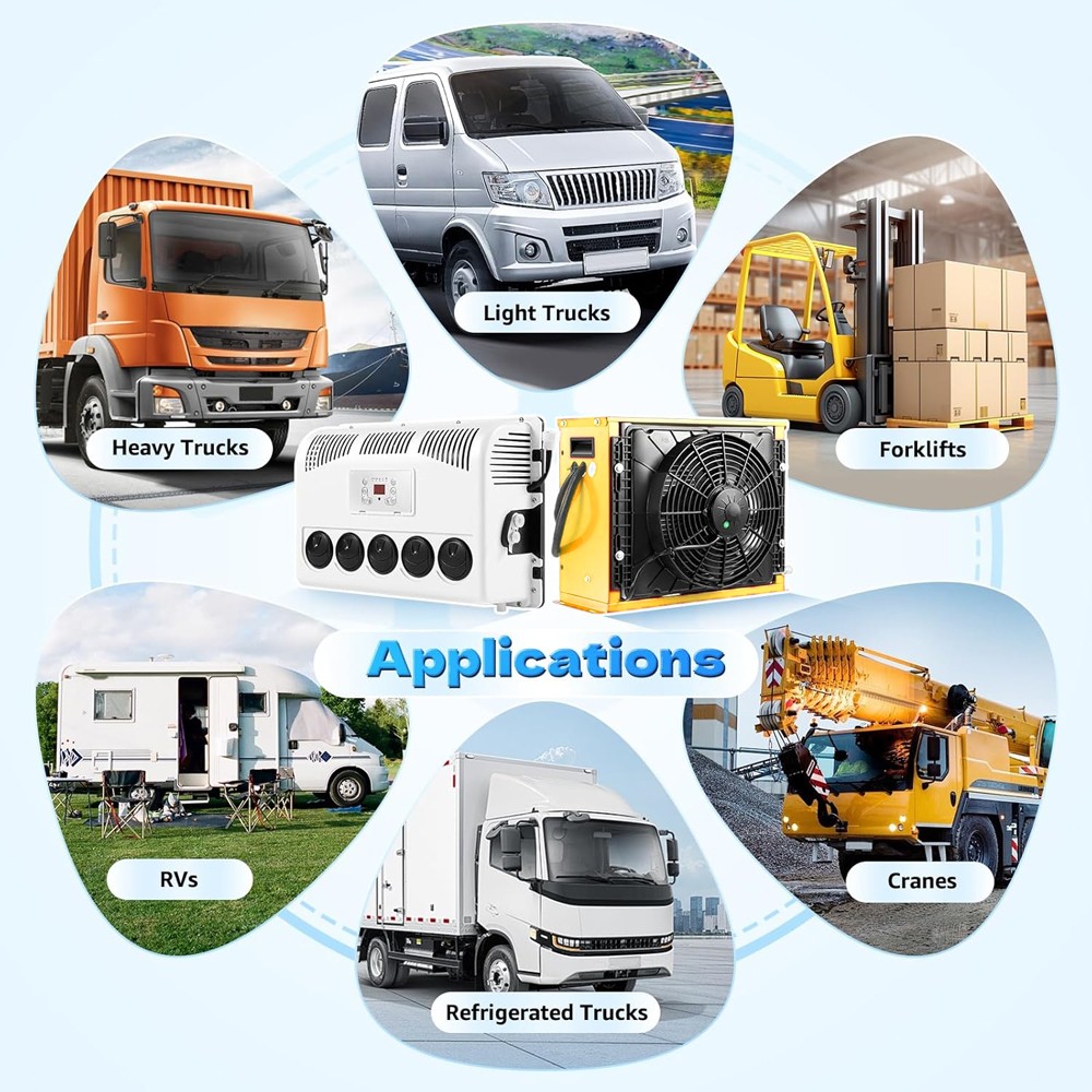 12V 12000 BTU Truck Cab Air Conditioner Split AC For Semi Trucks Bus RV Caravan