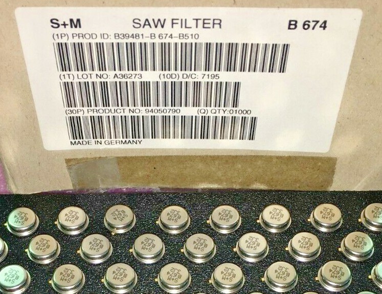 (10 PIECE LOT) B674, SAW FILTER FOR DBS/TVRO APPLICATIONS, CENTER FREQ 480.0 MHz