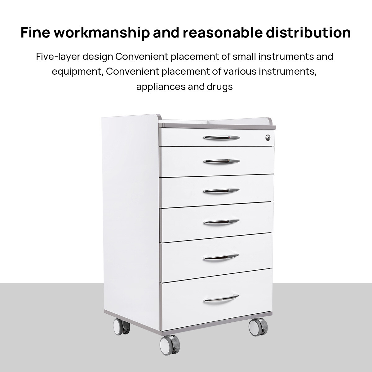 5 Drawers Medical Cart Storage Cabinet/ VRN Dental Ultrasonic Scaler A8 Cavitron